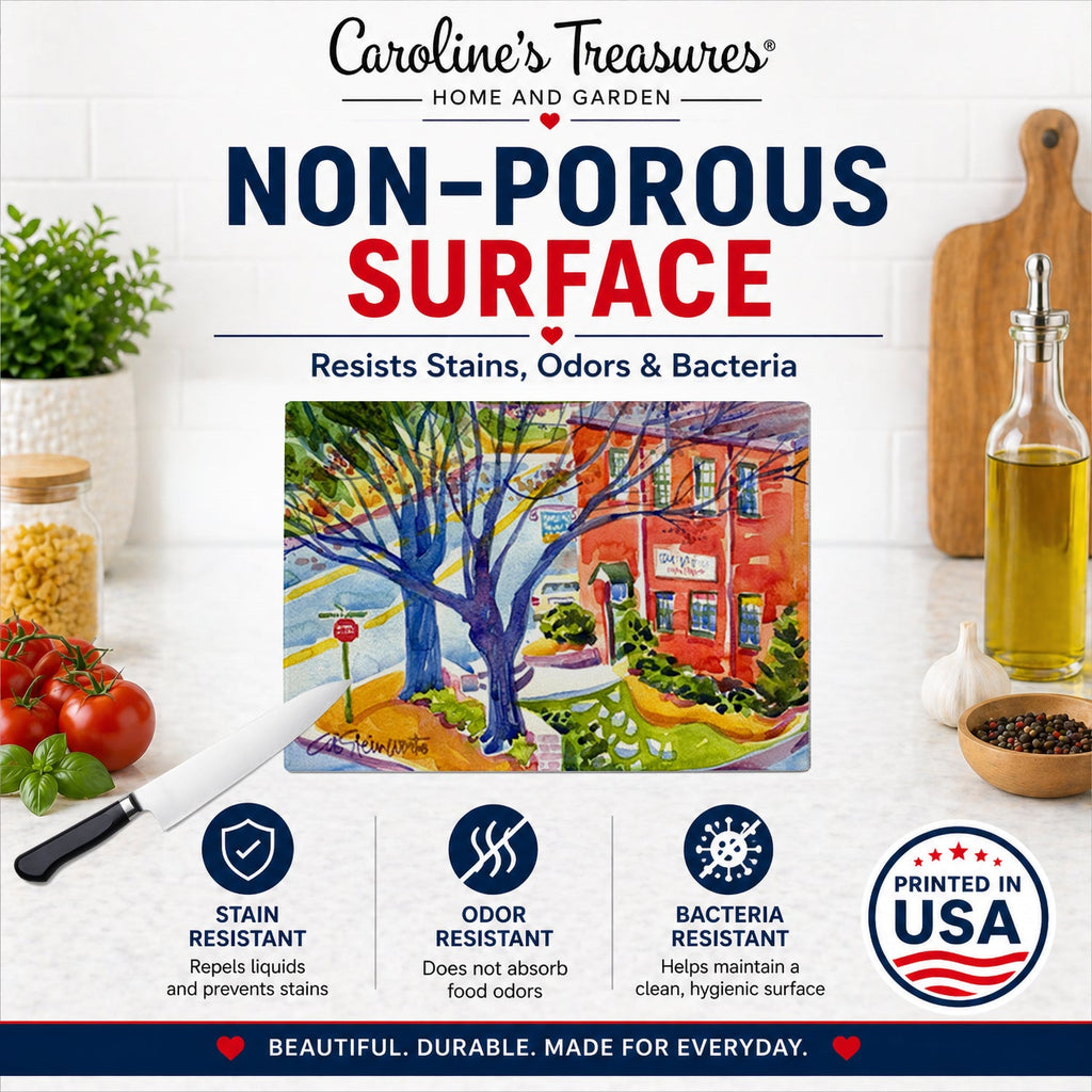 Harbour Cutting Board Tempered Glass Kitchen Cutting Surface, Heat Resistant Chopping, Non-Slip Feet, Food Prep & Serving