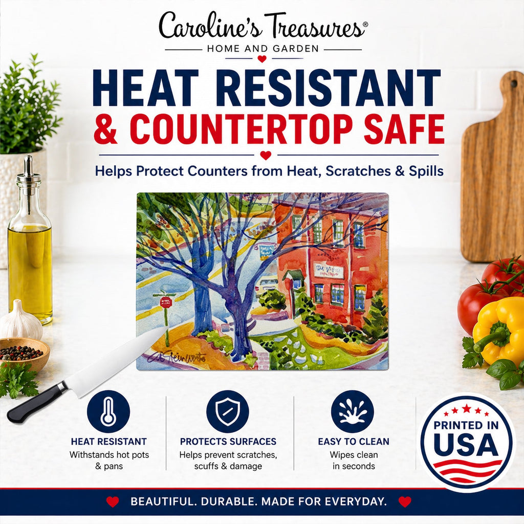 Harbour Cutting Board Tempered Glass Kitchen Cutting Surface, Heat Resistant Chopping, Non-Slip Feet, Food Prep & Serving
