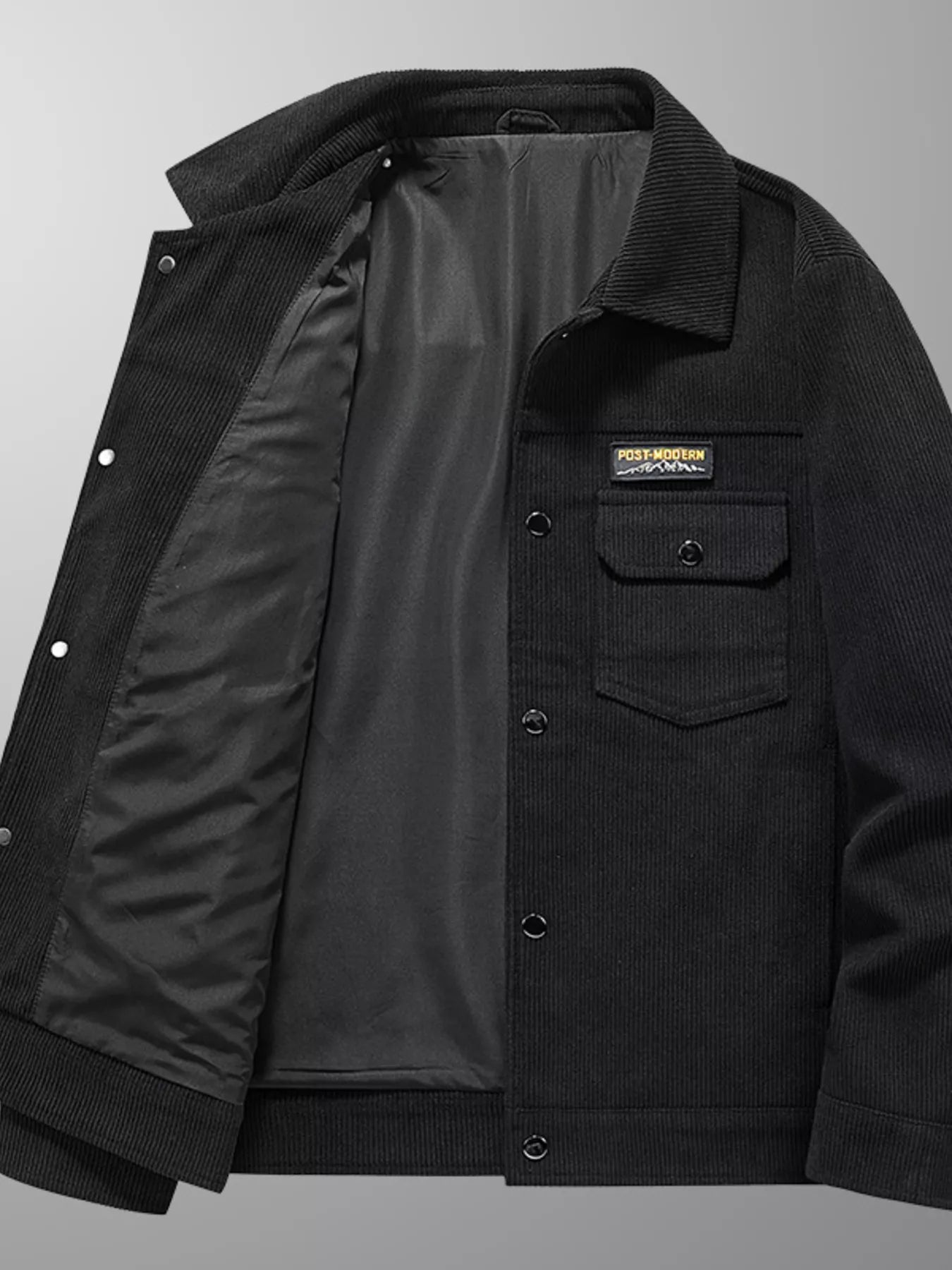 Men's Plus Size Casual Corduroy Button-Down Jacket