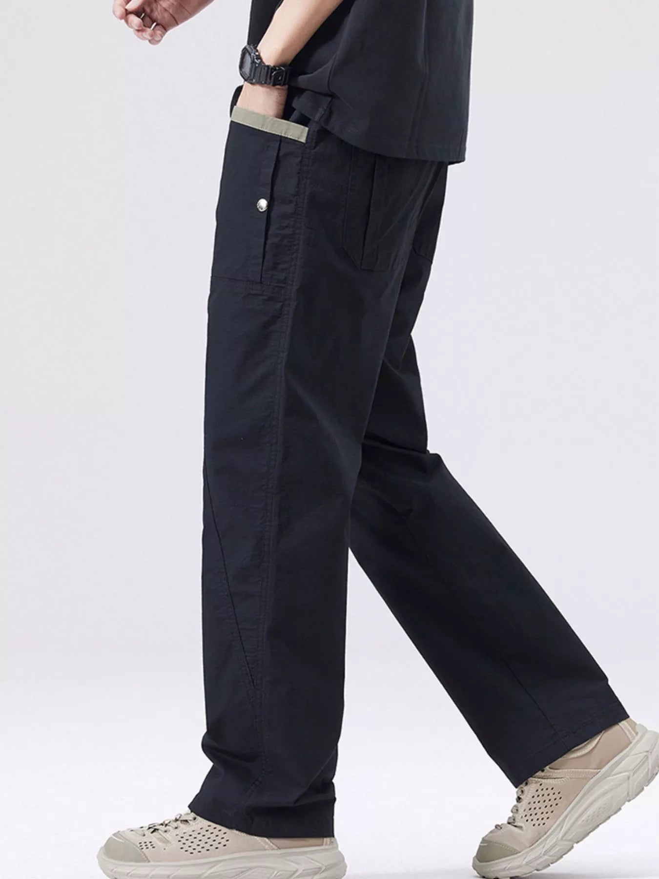 Men's Full Size Casual Drawstring Cargo Pants Plus Size