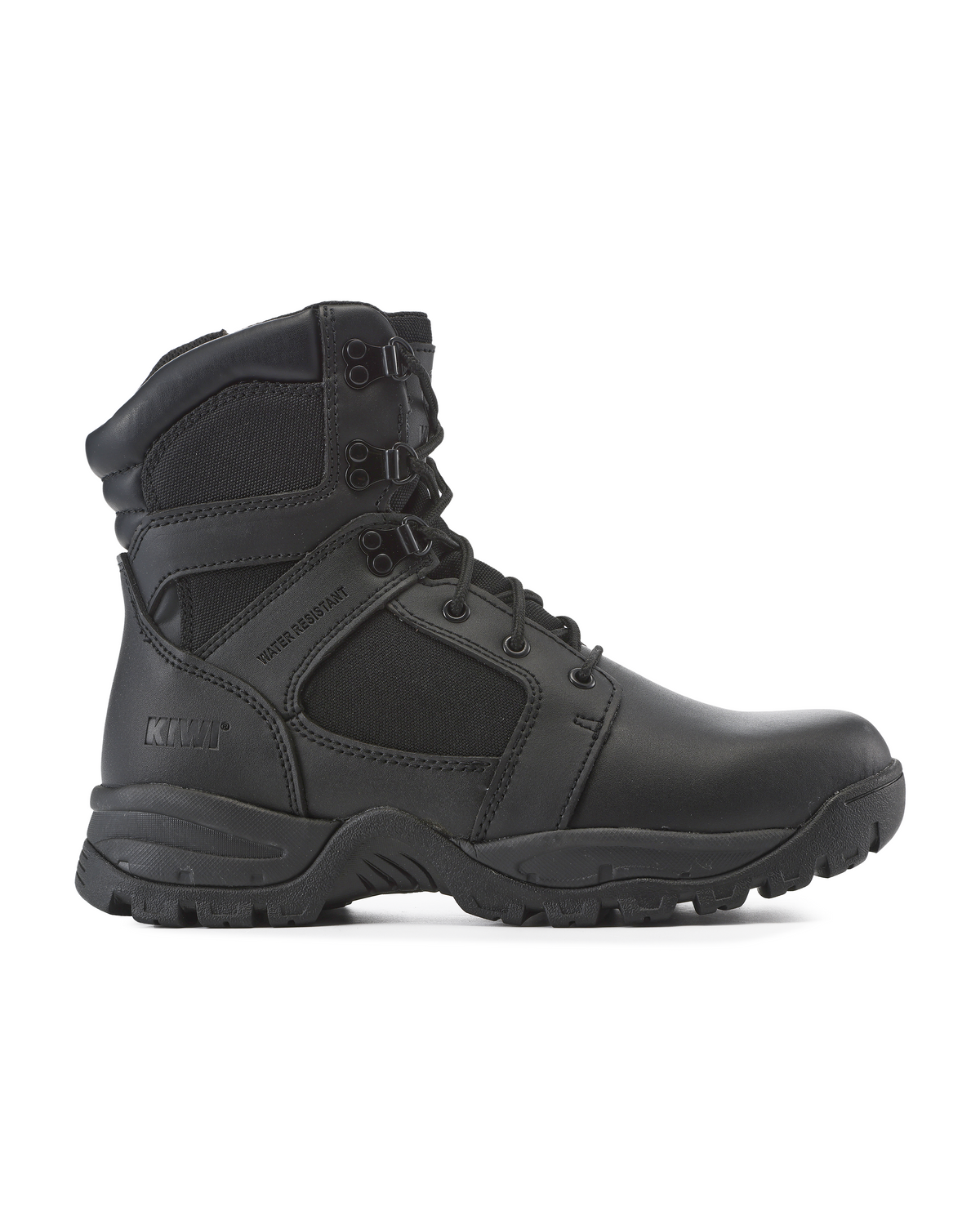 Kiwi Rugged Black Action Leather 7" Zipped Water Resistant Tactical Boots [62300]
