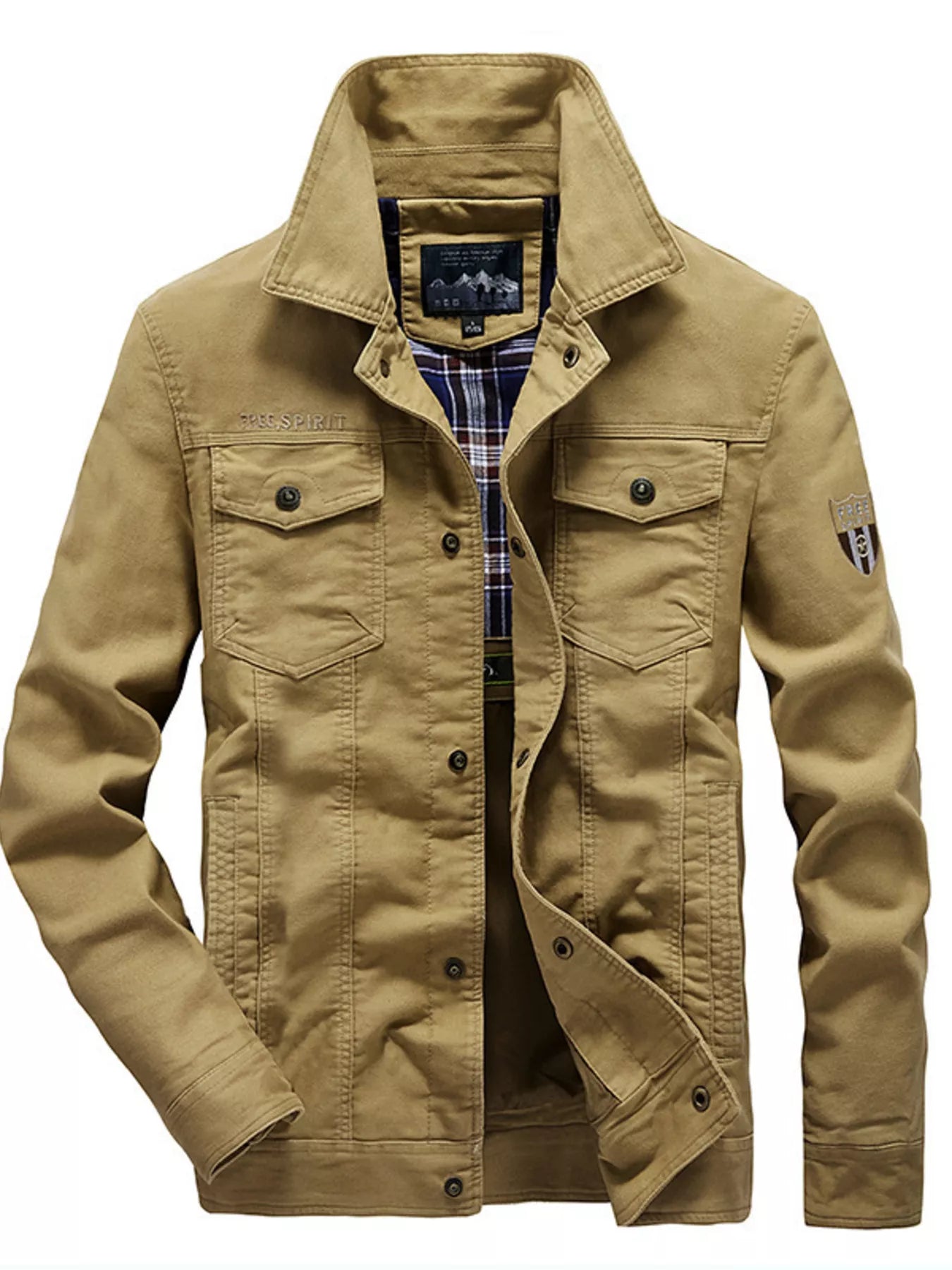 Men's Plus Size Casual Snap Down Jacket