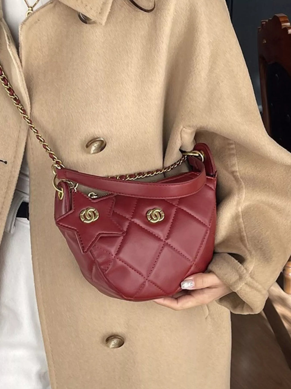 Quilted Chain Crossbody Bag