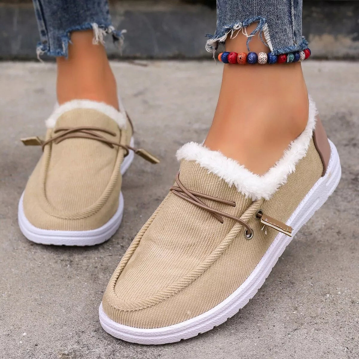Faux Fur Lined Slip-Ons