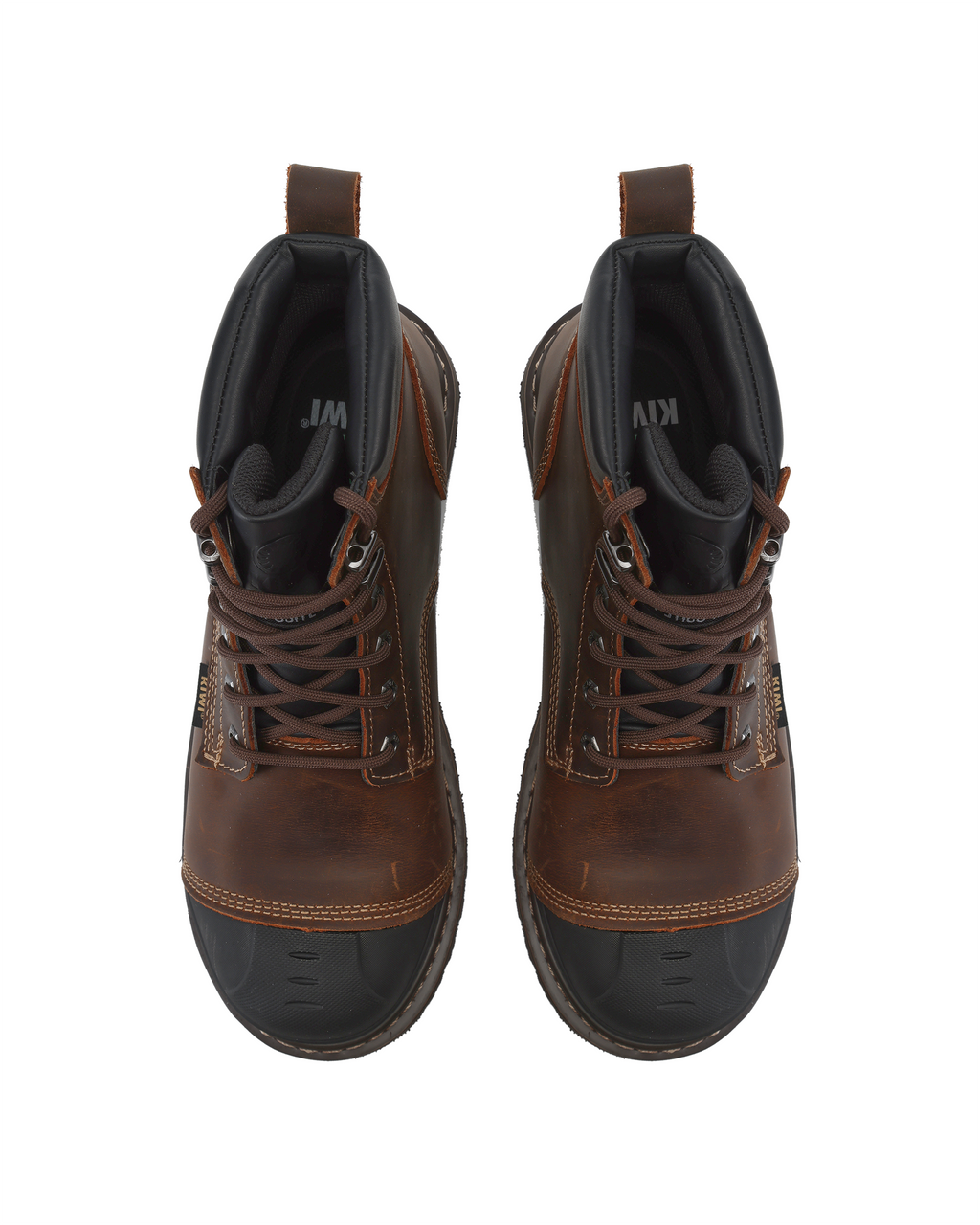 Kiwi Premium Brown Crazy Horse 6" Steel Toe Waterproof Cap-Toe Work Boots [64100]