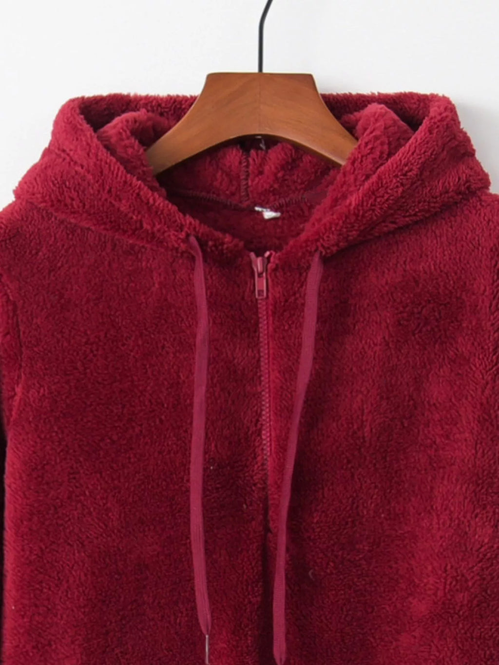 Full Size Half Zip Drawstring Fleece Hoodie Plus Size