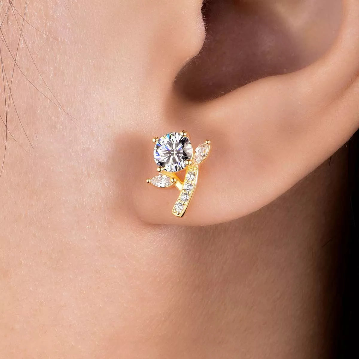 2 Carat Moissanite 925 Sterling Silver Stud Earrings