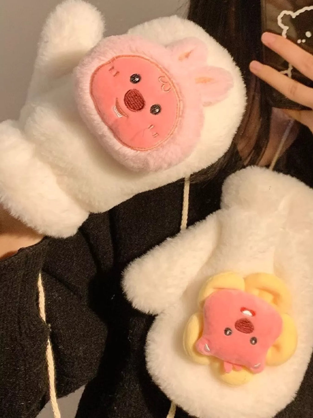 Cartoon Plush Warm Gloves