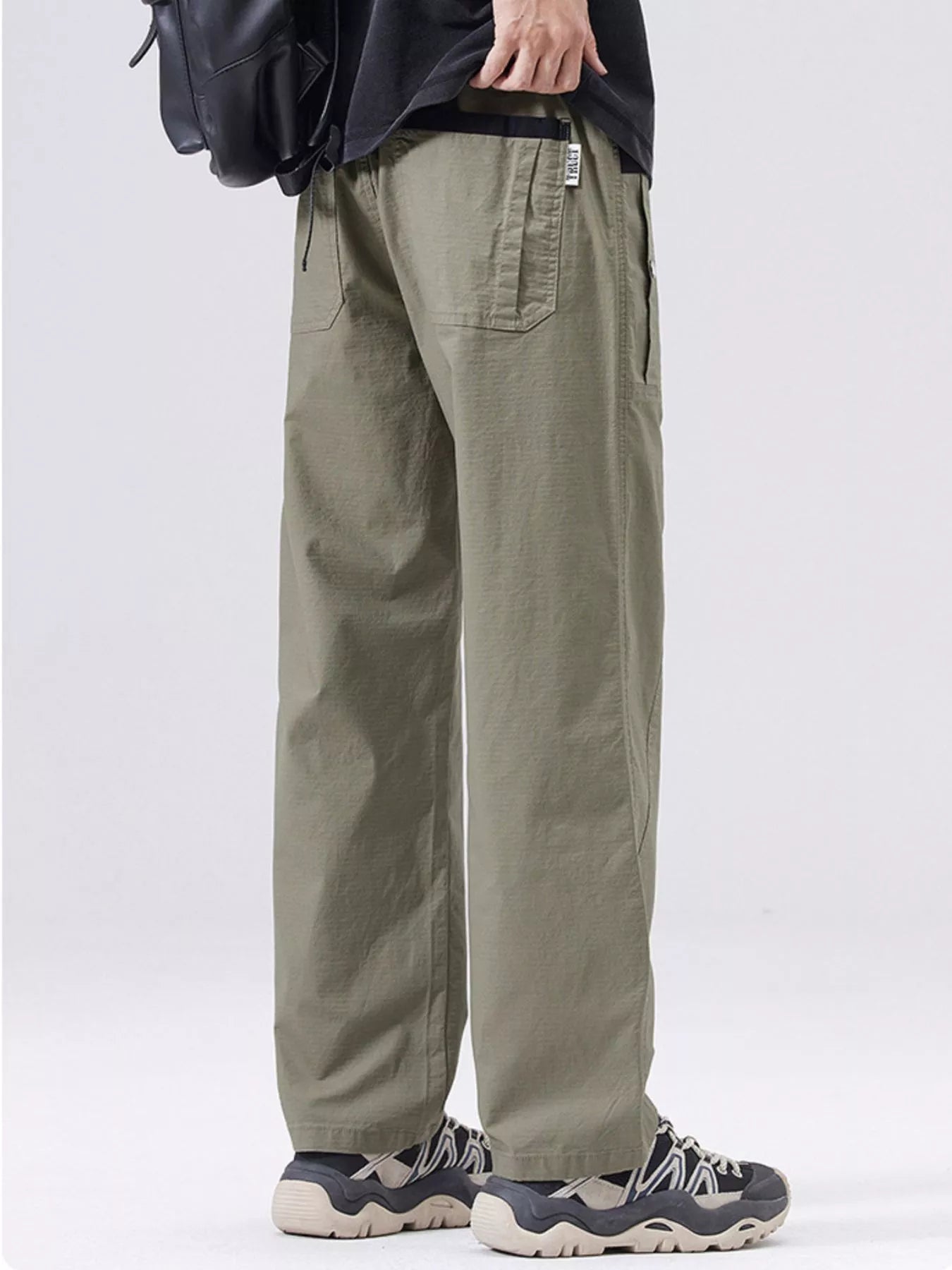 Men's Full Size Casual Drawstring Cargo Pants Plus Size