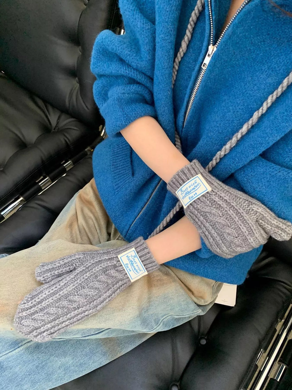 Cable Knit Warm Gloves