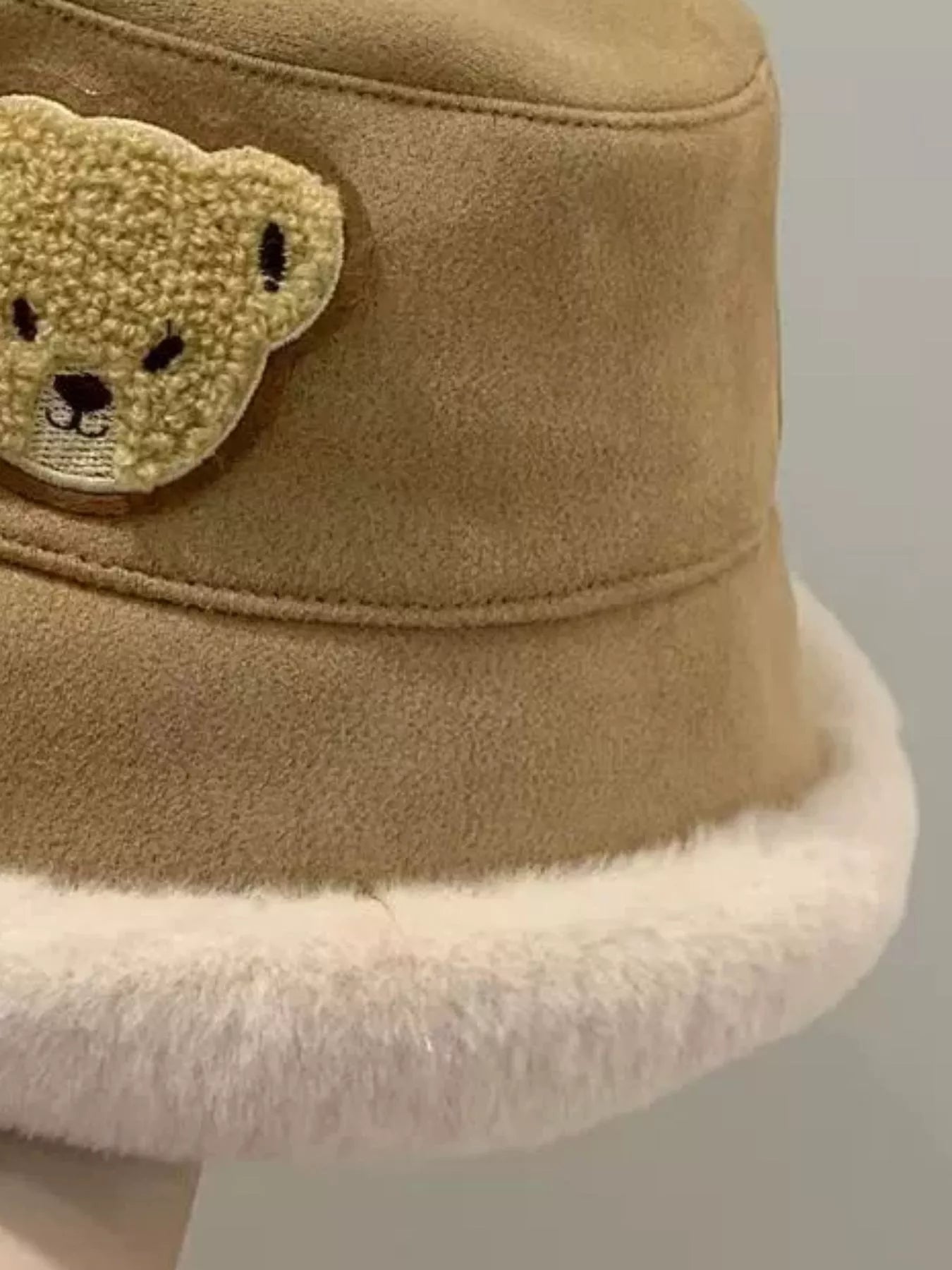 Children's Warm Plush Trim Bucket Hat