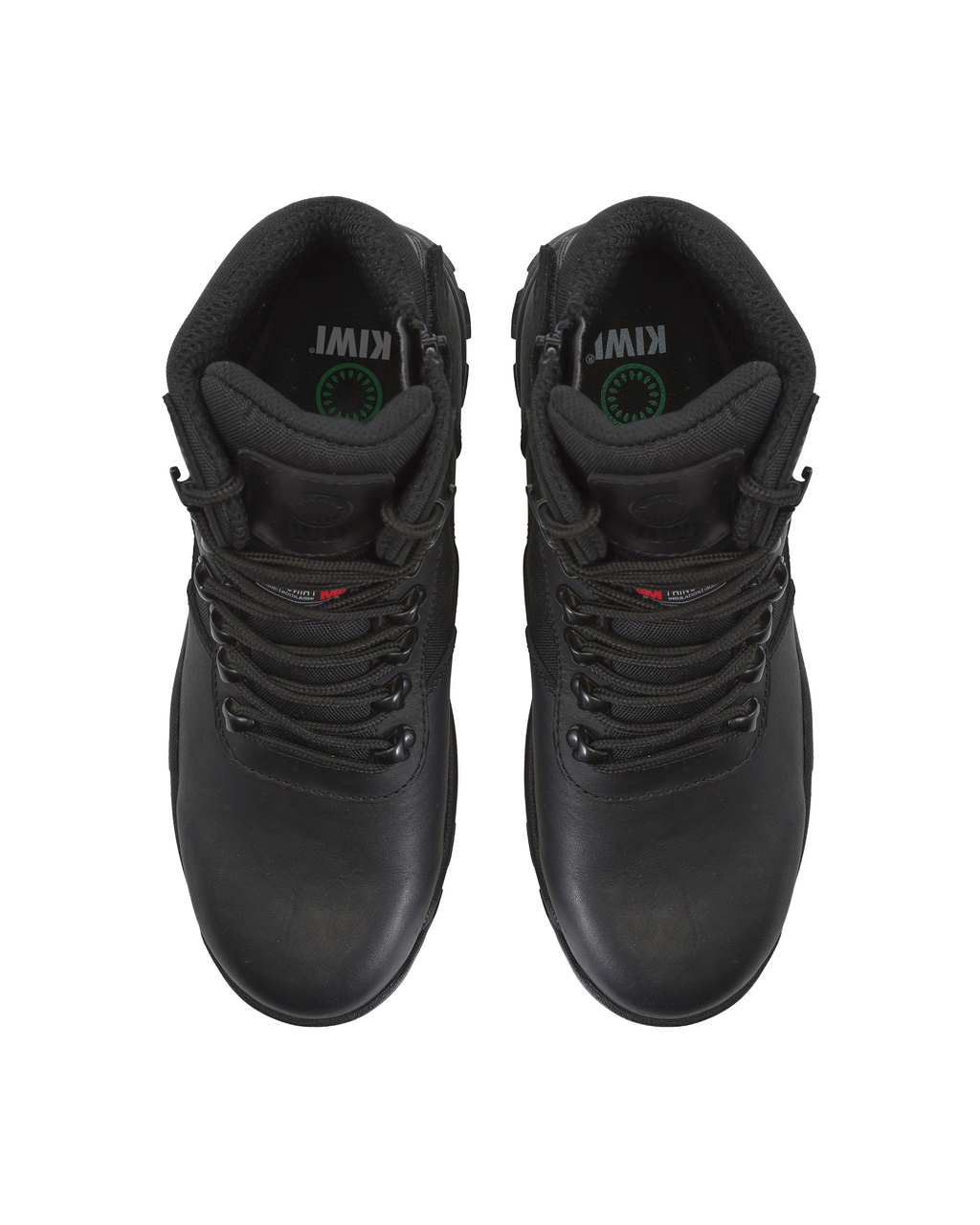 Kiwi Rugged Black Full Grain Leather Mid-Cut 6" Zipped Waterproof Tactical Boots [63100]