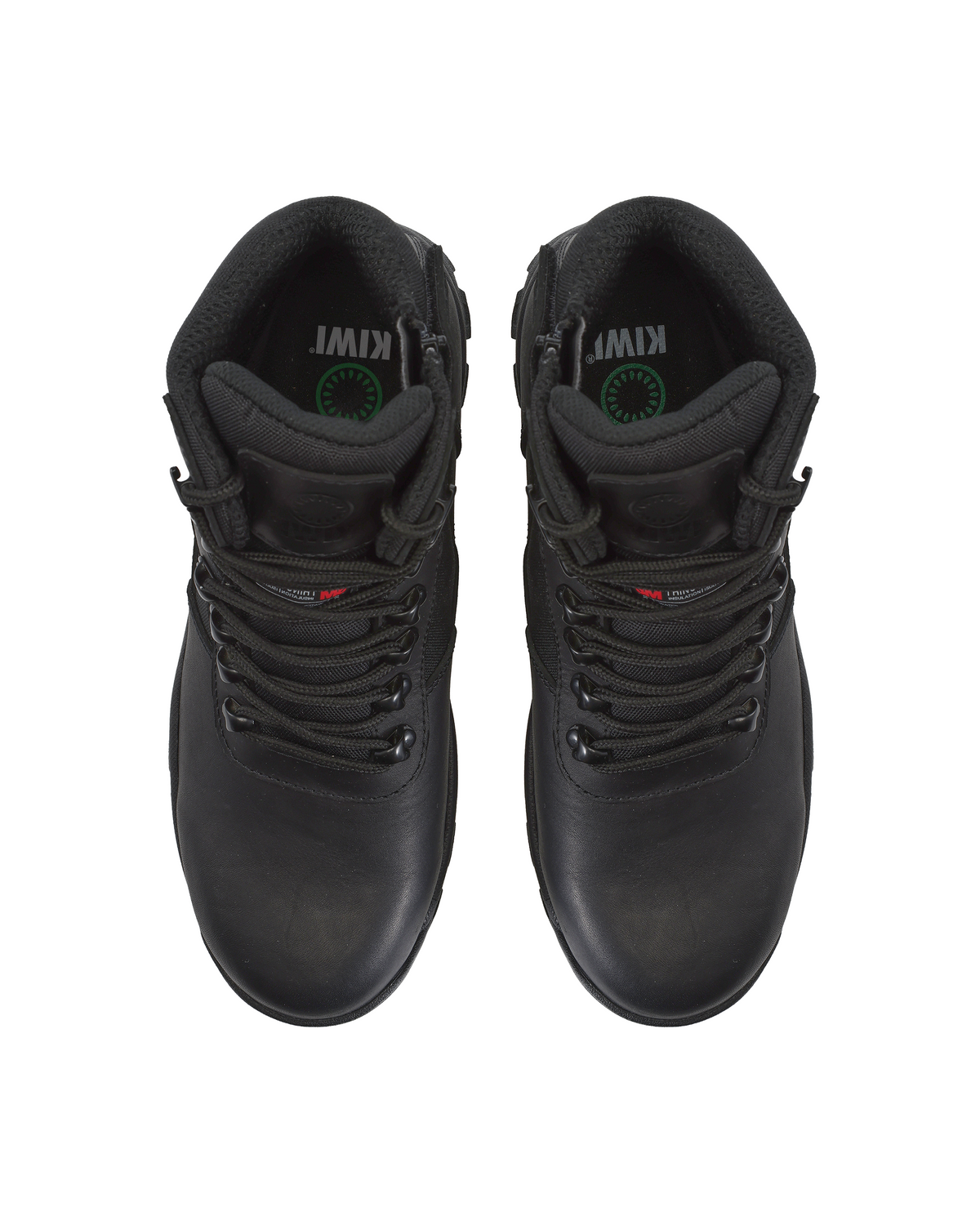 Kiwi Rugged Black Full Grain Leather Mid-Cut 6" Zipped Waterproof Tactical Boots [63100]