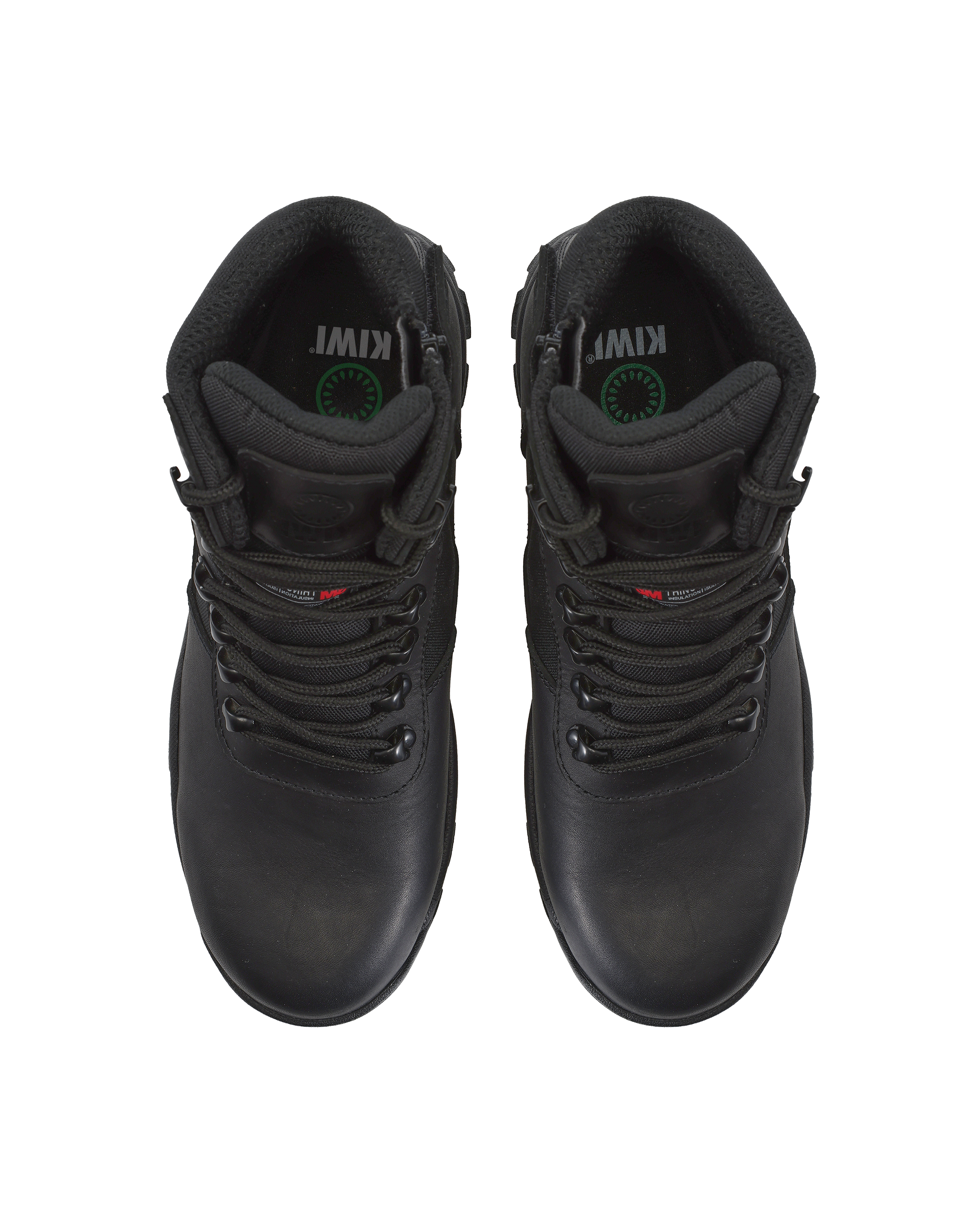Kiwi Rugged Black Full Grain Leather Mid-Cut 6" Composite Toe Zipped Waterproof Tactical Boots [68100]