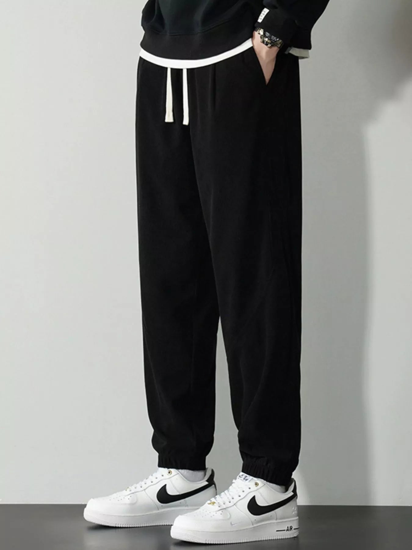 Men's Plus Size Drawstring Ankle Pants