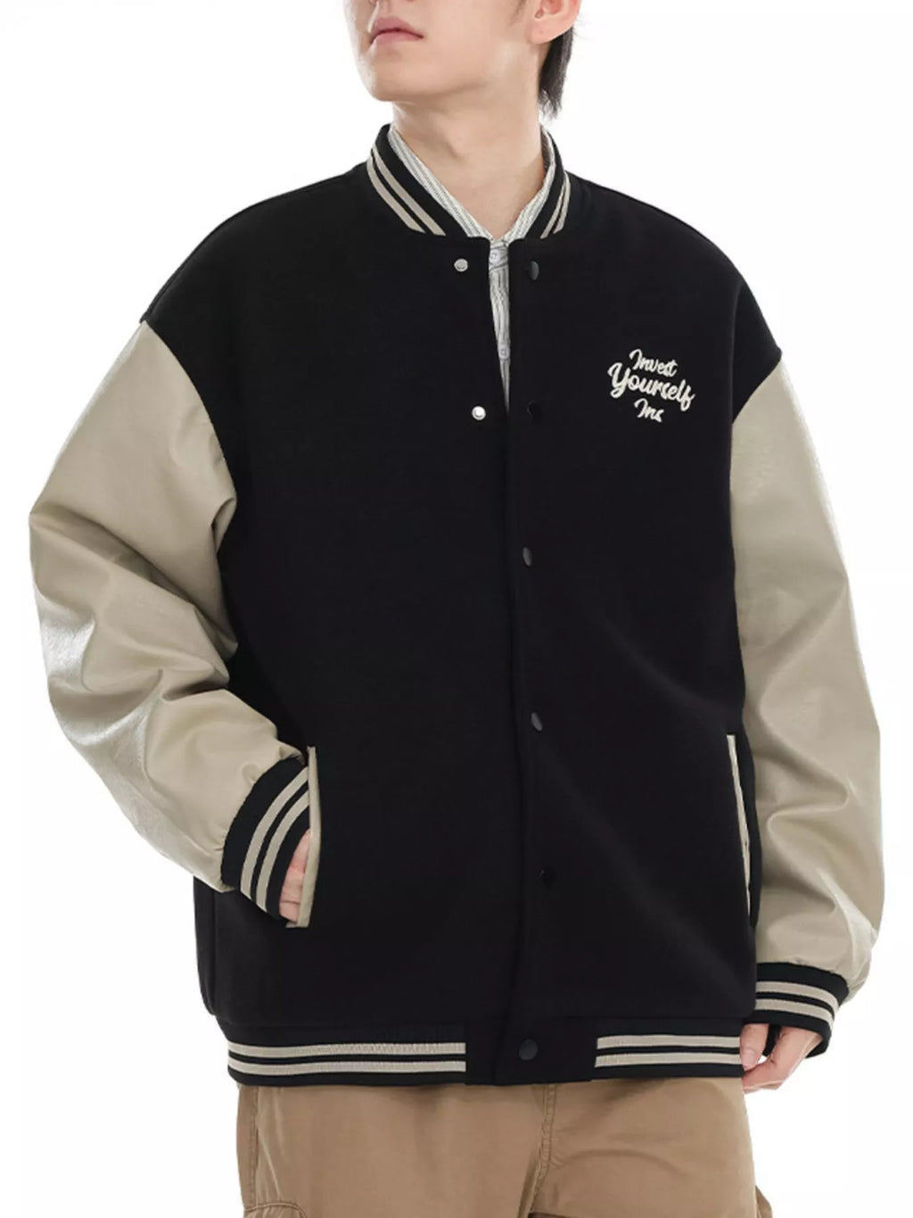 Men's Contrast Snap Down Jacket