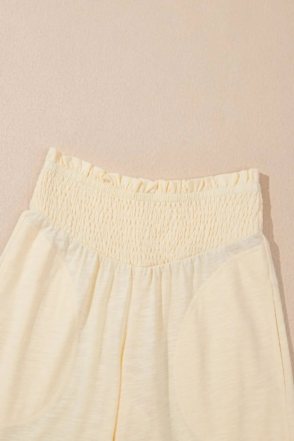 Solid Color Tank Top and Smocked Waist Pants Set