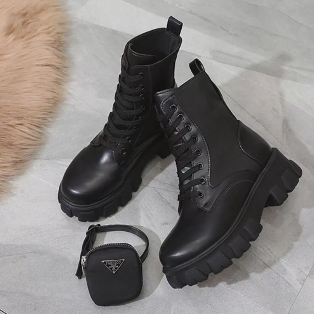 Lace Up Platform Ankle Boots