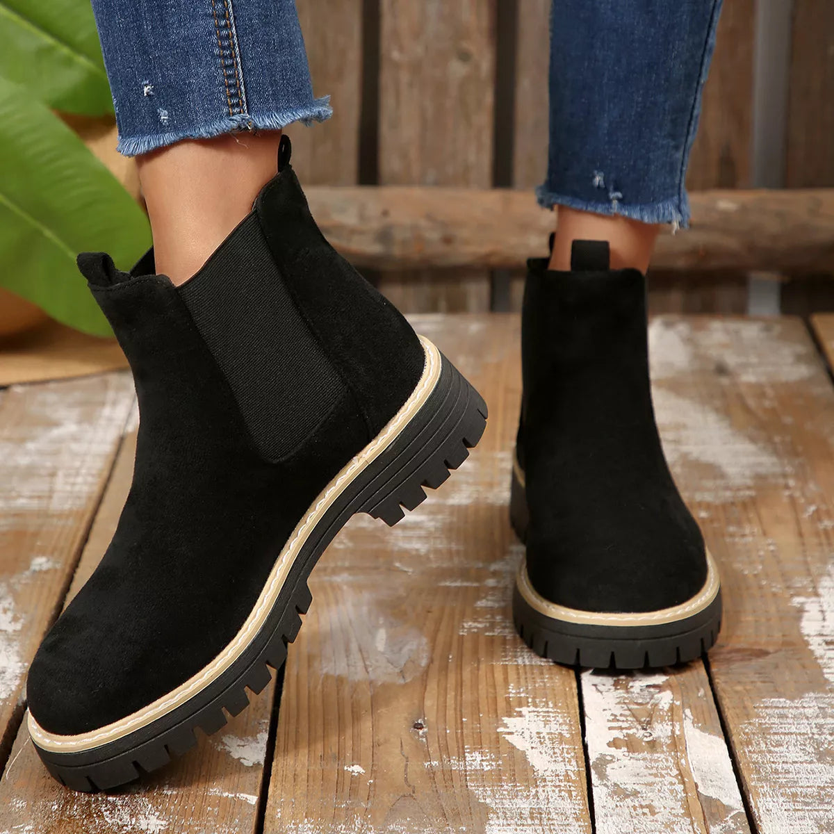 Round Toe Ankle Boots