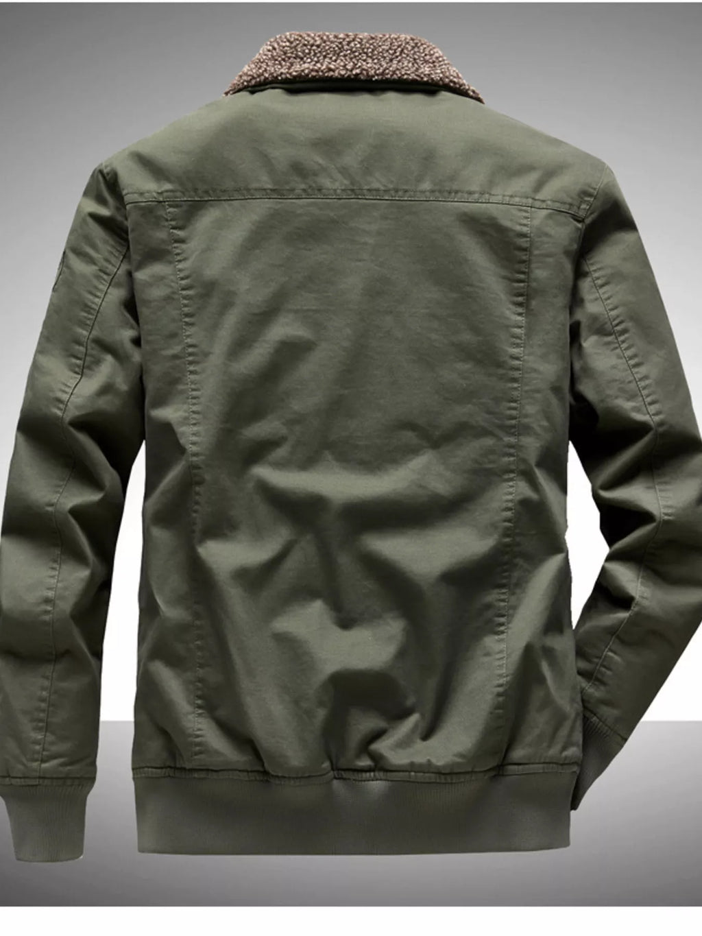 Men's Plus Size Winter Sherpa Lined Bomber Jacket