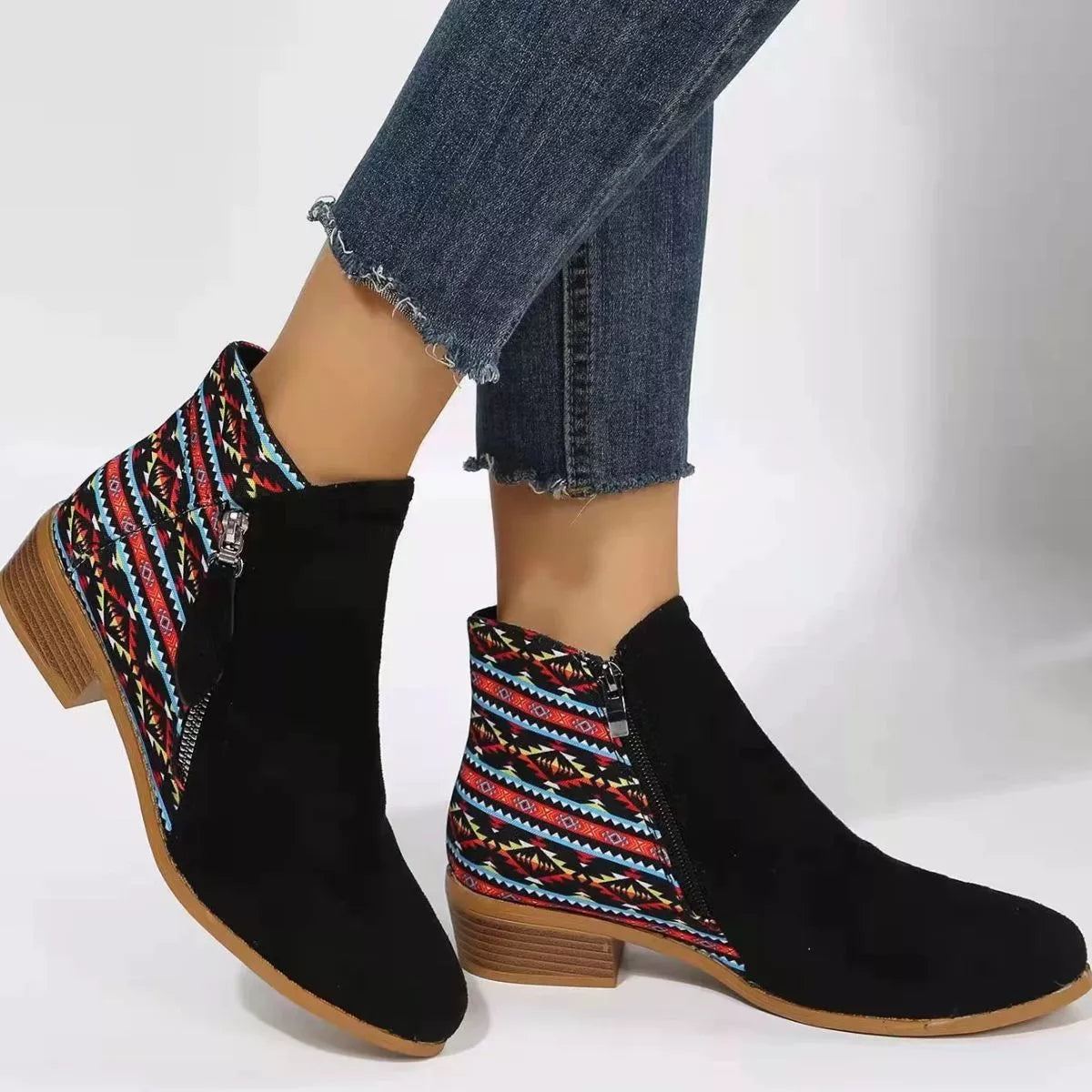 Point Toe Block Heels Boots