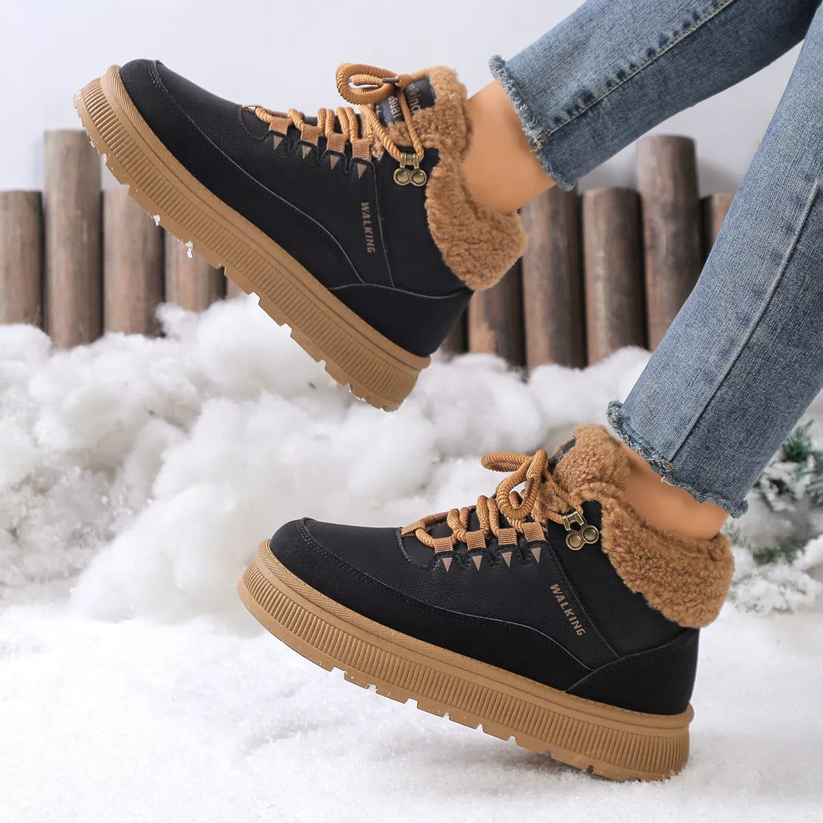 Fur-Lined Ankle Boots