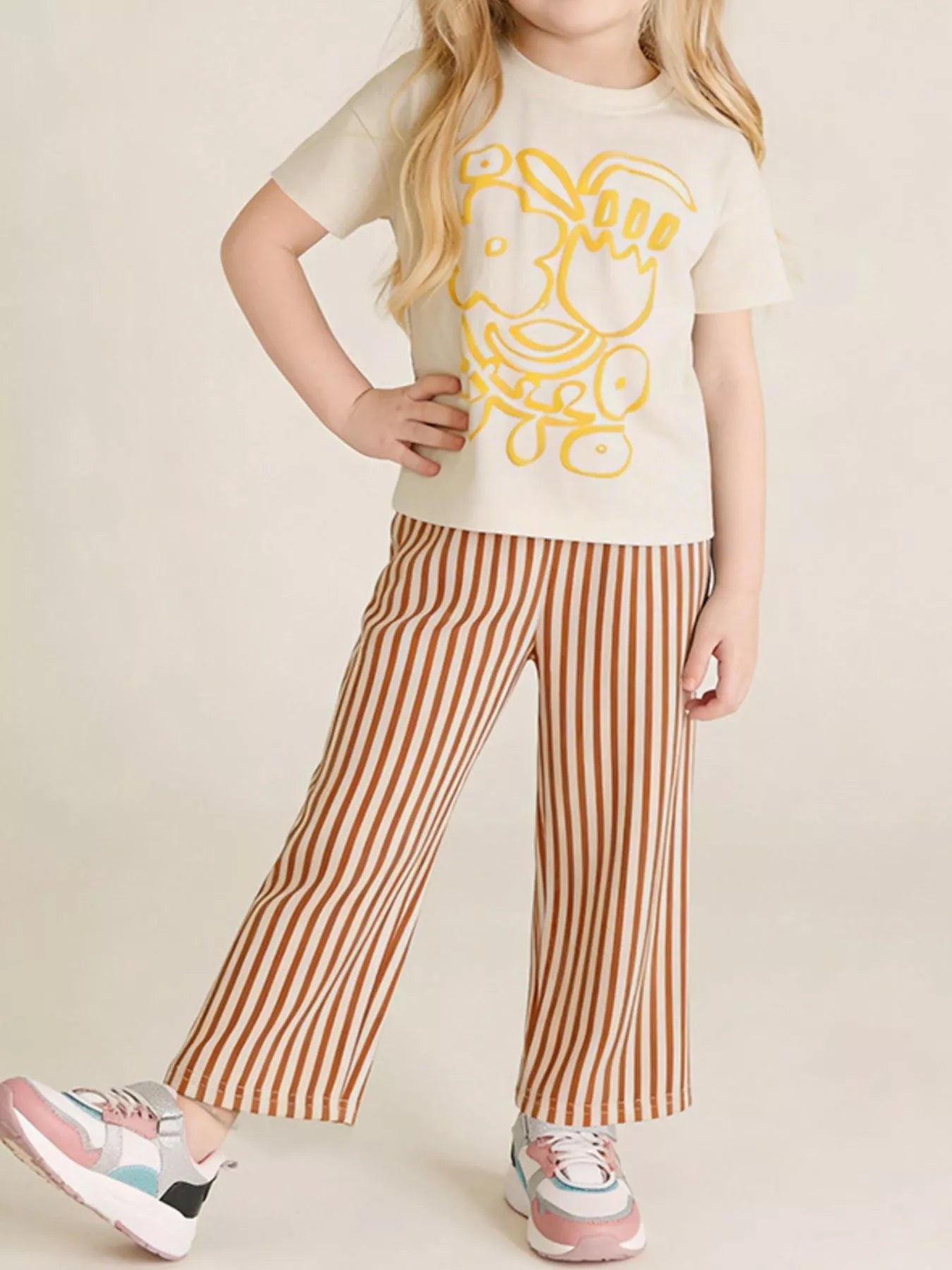 Children's Graphic Tee & Striped Pants Set