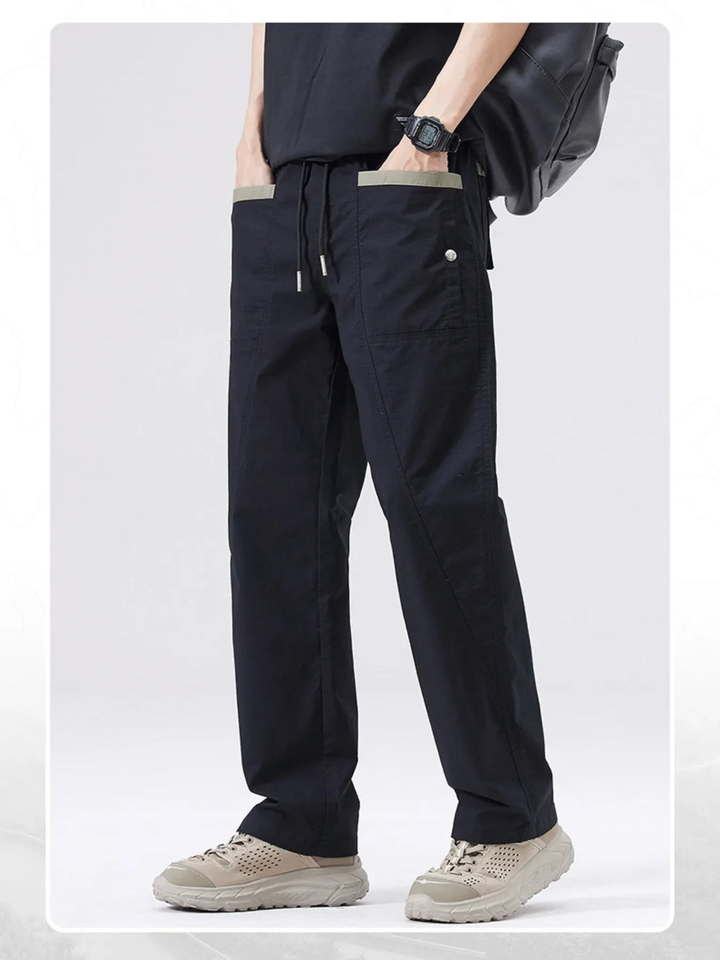 Men's Full Size Casual Drawstring Cargo Pants Plus Size