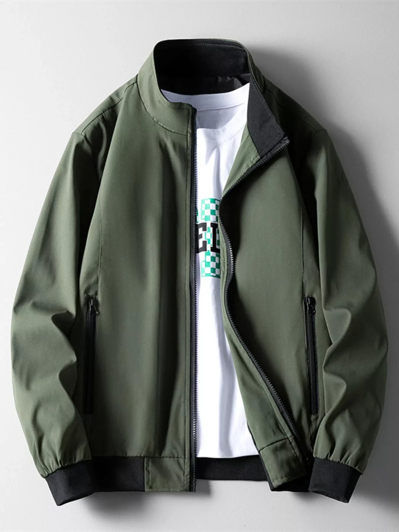 Men's Plus Size Casual Lightweight Bomber Jacket