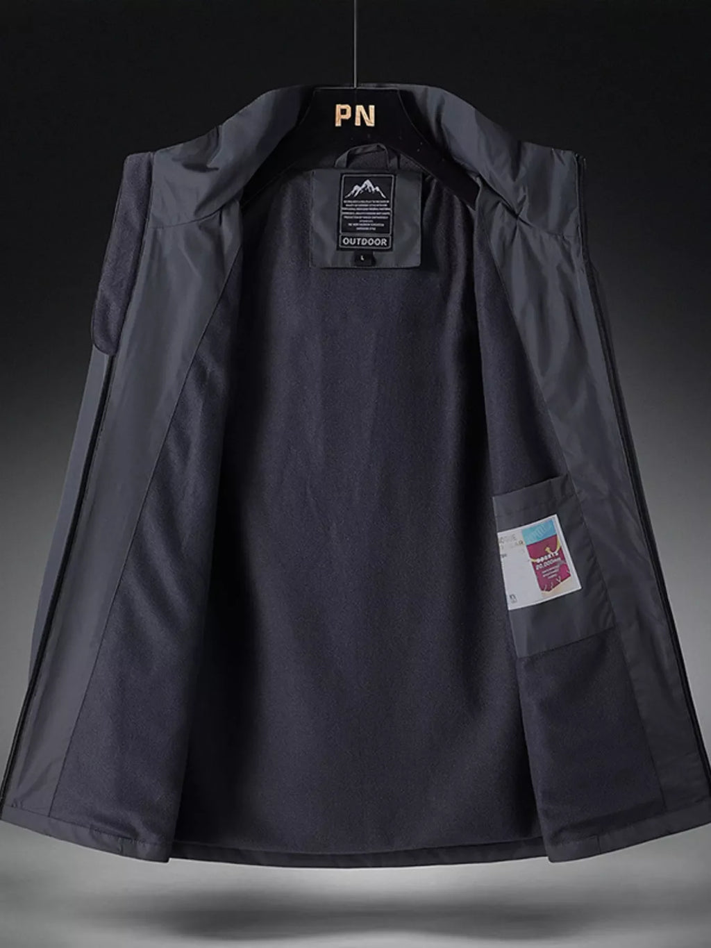 Men's Plus Size Hooded Windproof Zip Up Outdoor Jacket