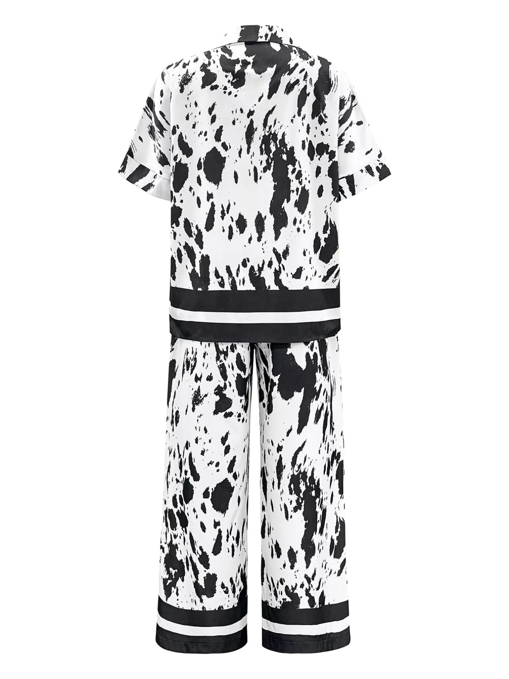 Printed Relaxed Fit Top and Wide Leg Pants Set