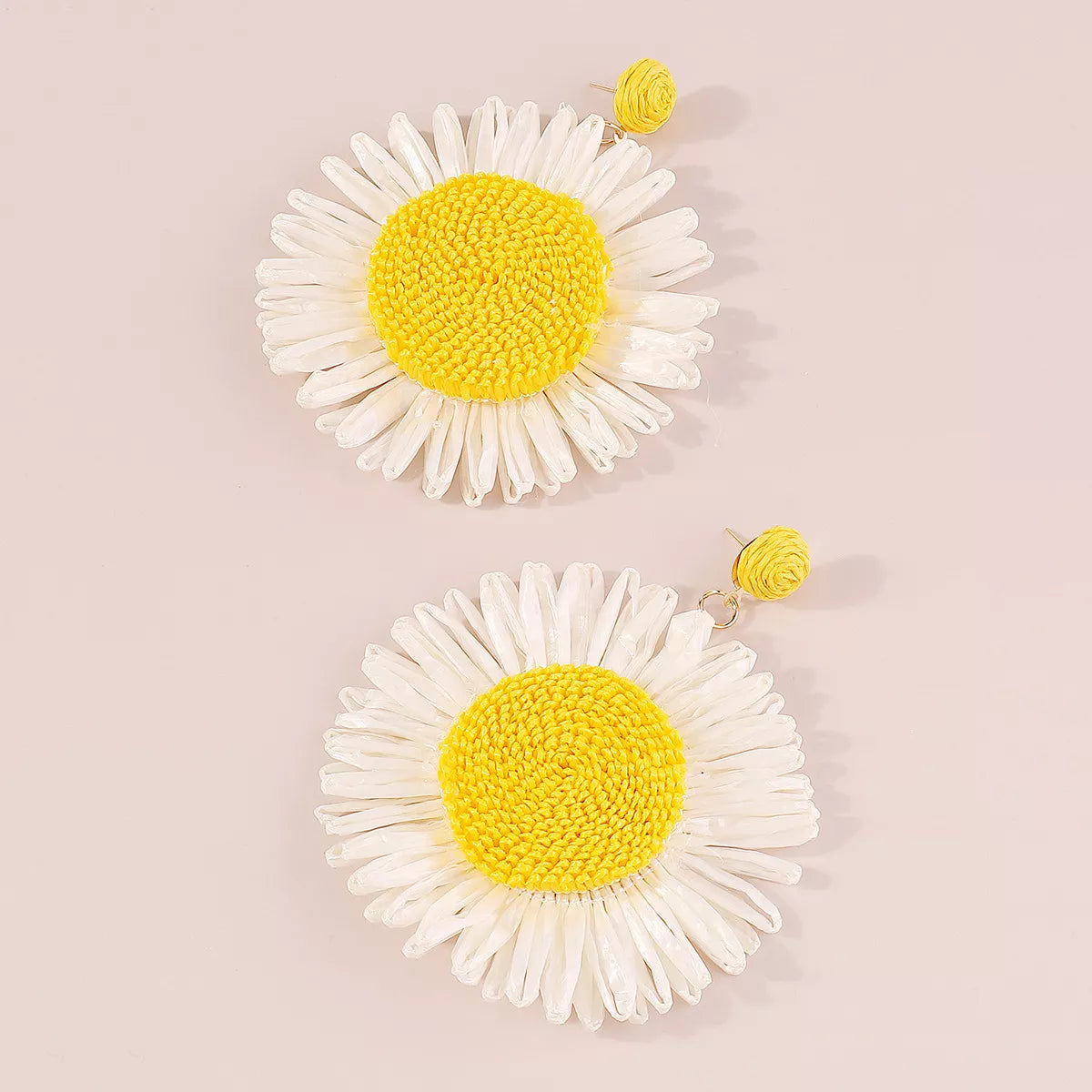 Sunflower Rattan Dangle Earrings