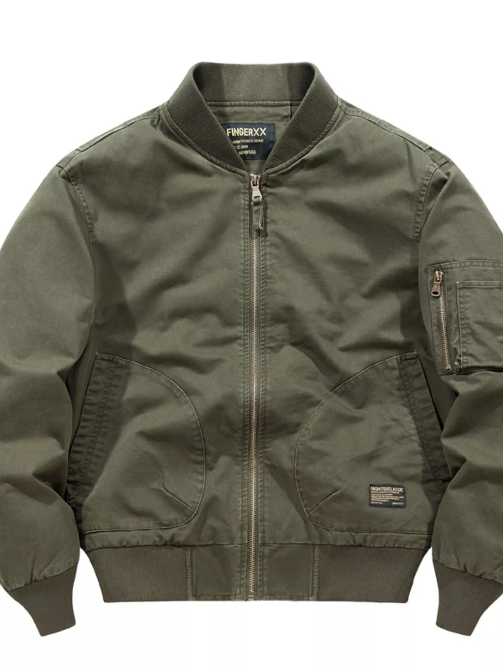 Men's Plus Size Classic Zip Up Bomber Jacket