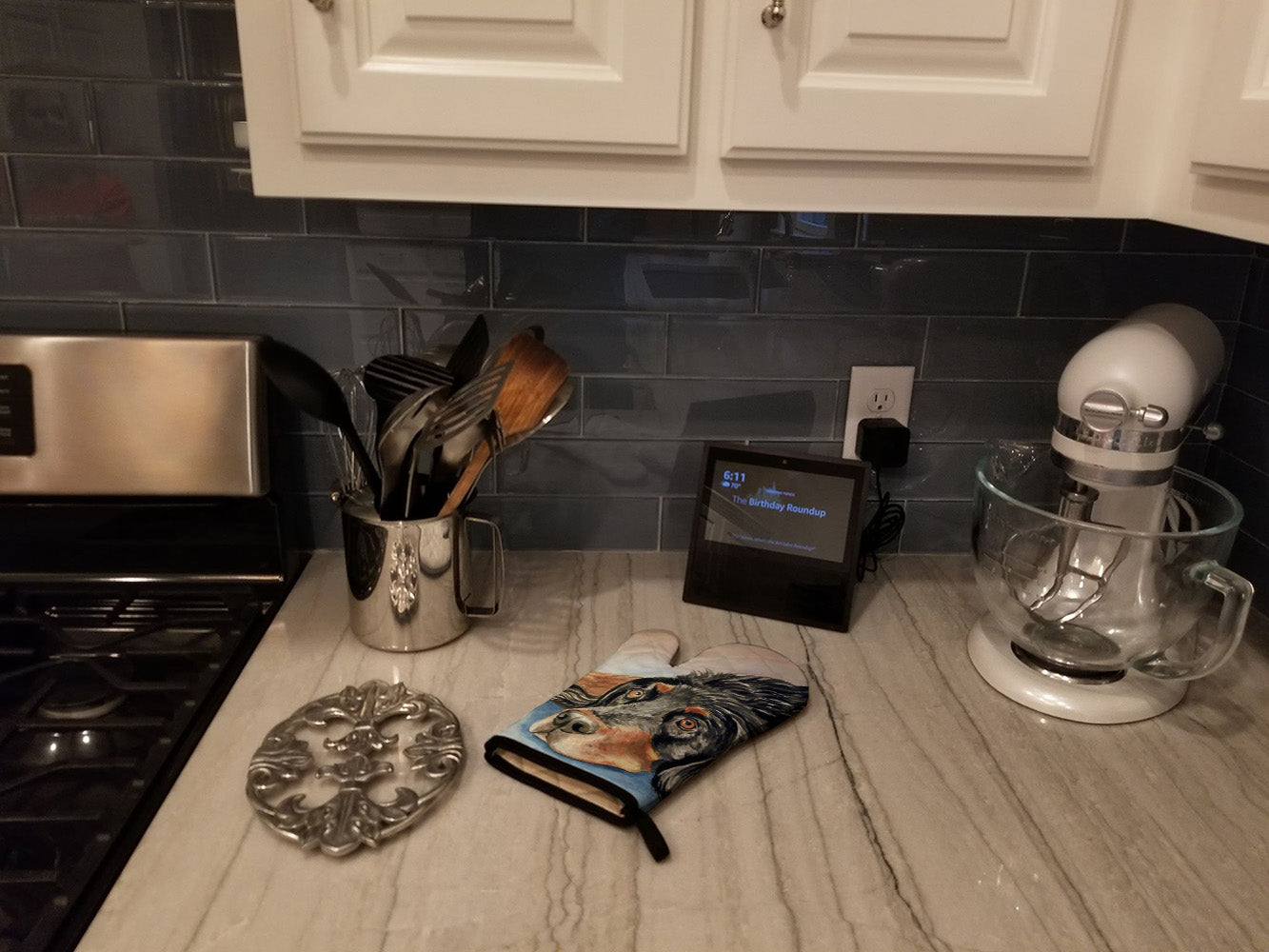 Gordon Setter Waiting on Mom Oven Mitt Heat Resistant Thick Oven Mitt for Hot Pans and Oven, Kitchen Mitt Protect Hands, Cooking Baking Glove