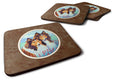 Sable Shelties Double Trouble Foam Coasters Set of 4 Cup Coasters for Indoor Outdoor, Tabletop Protection, Anti Slip, Mouse pad Material