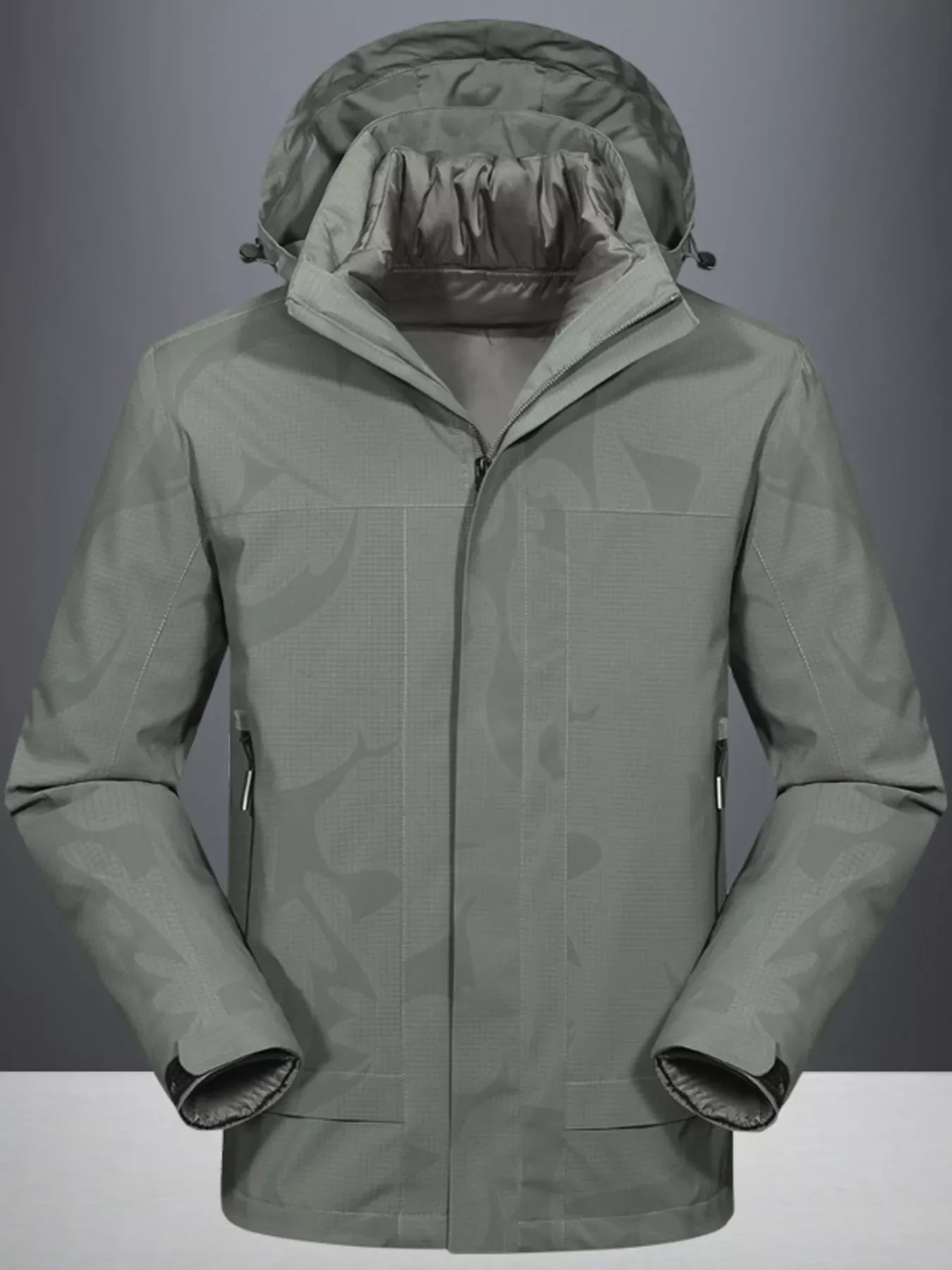 Men's Plus Size Zip Up Outdoor Jacket