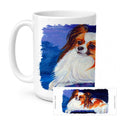 Papillon Ceramic Coffee Mug 15 oz Decorative Large C Handle Mug Cup for Tea, Cocoa Hot Chocolate