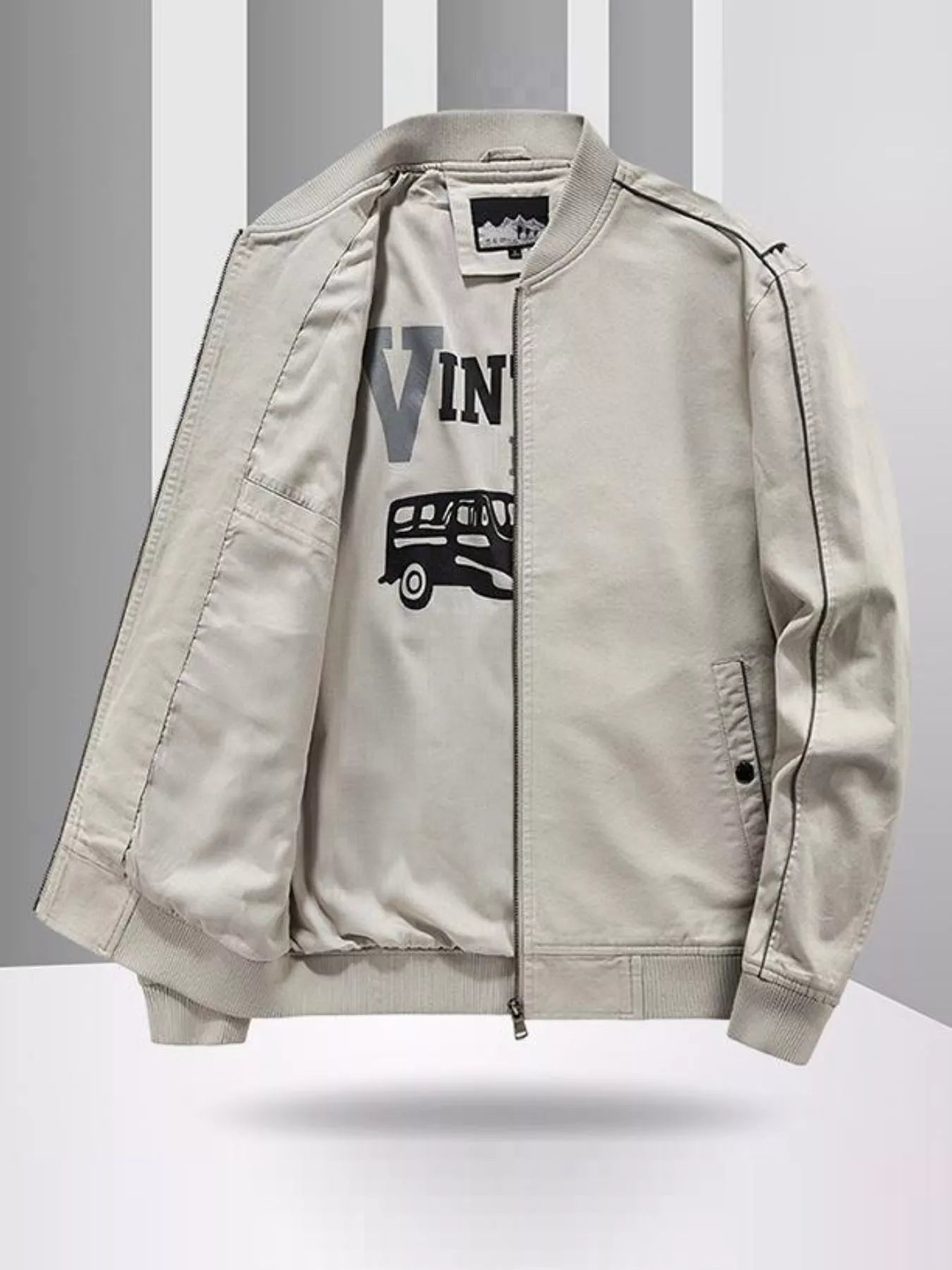 Men's Plus Size Casual Lightweight Bomber Jacket