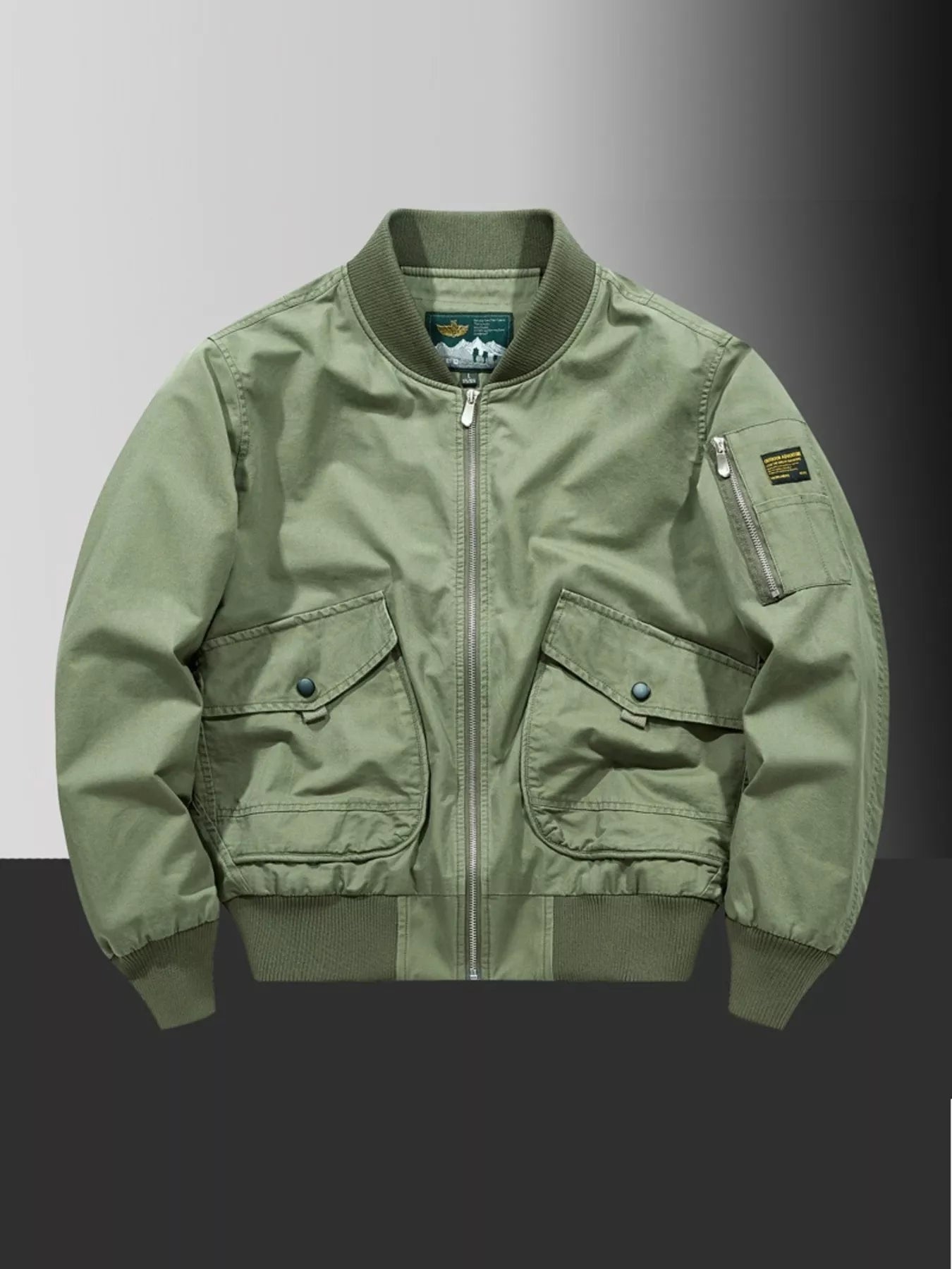 Men's Plus Size Zip Up Long Sleeve Jacket