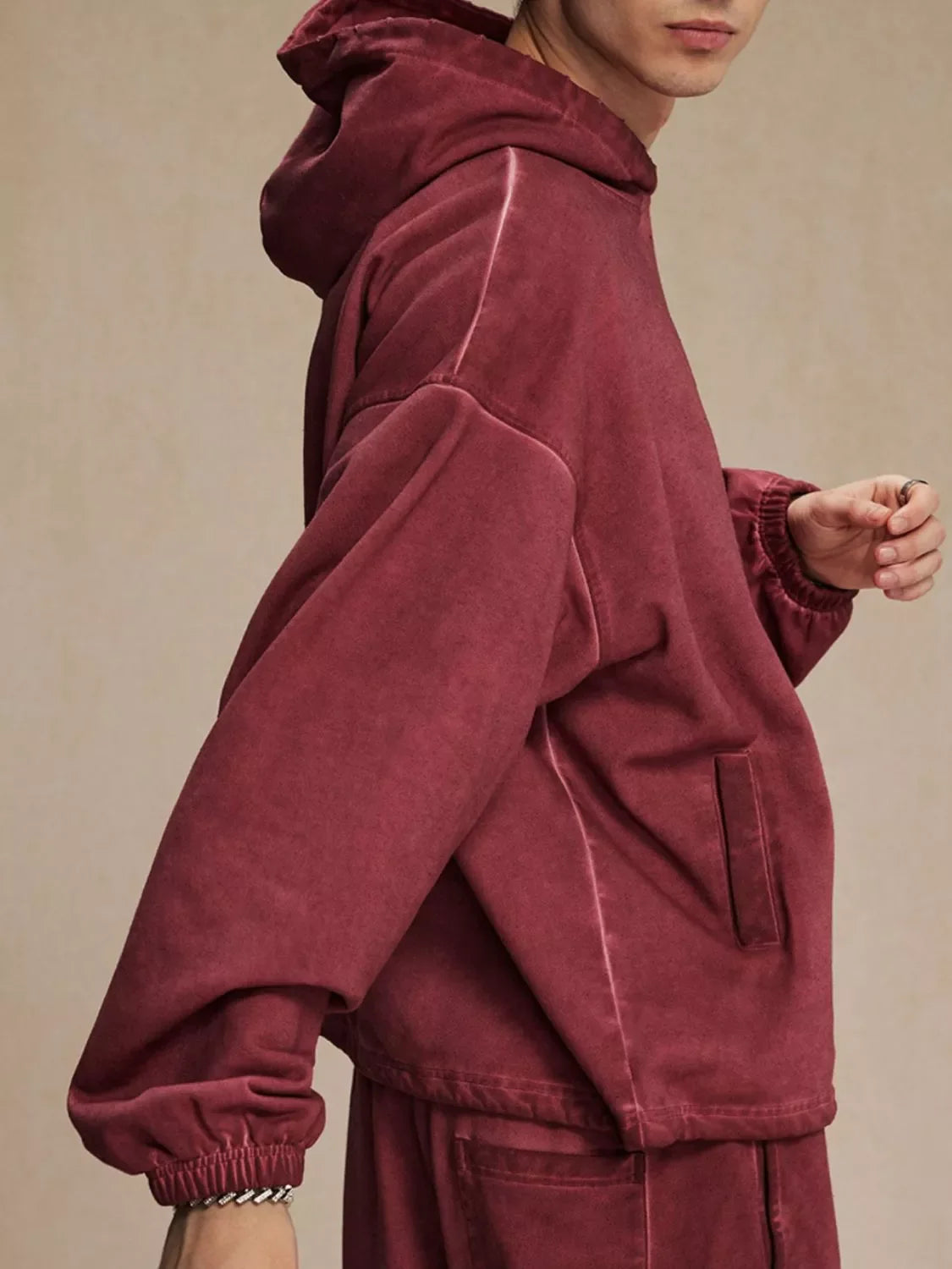 Men's Dropped Shoulder Long Sleeve Hoodie