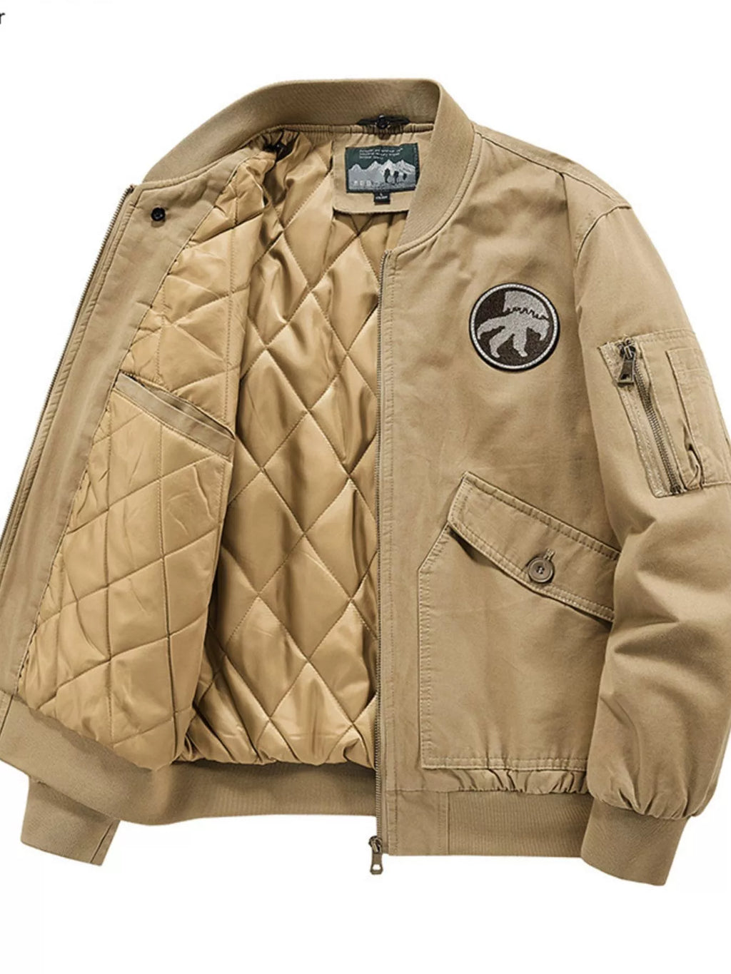 Men's Plus Size Sherpa Collar Bomber Jacket
