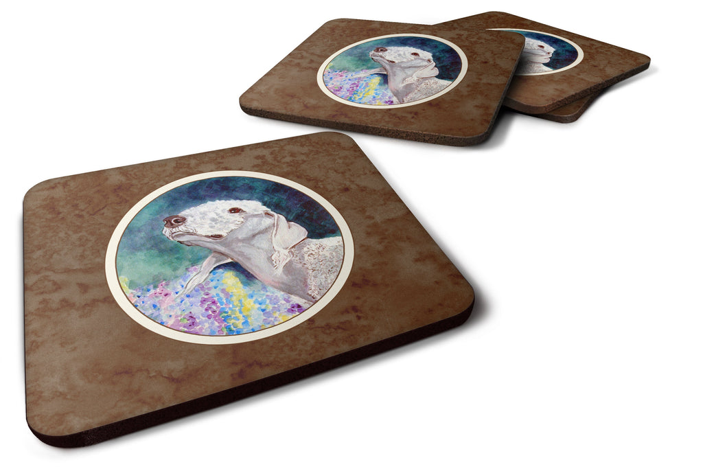 Bedlington Terrier Foam Coasters Set of 4 Cup Coasters for Indoor Outdoor, Tabletop Protection, Anti Slip, Mouse pad Material