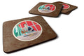 Lady with her Schipperke Foam Coasters Set of 4 Cup Coasters for Indoor Outdoor, Tabletop Protection, Anti Slip, Mouse pad Material