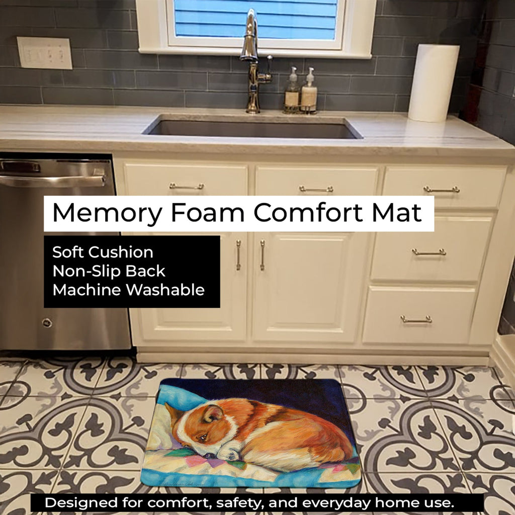 Corgi Memory Foam Kitchen Mat Machine Washable Anti-Fatigue Cushion Comfort Bath or Kitchen Rug