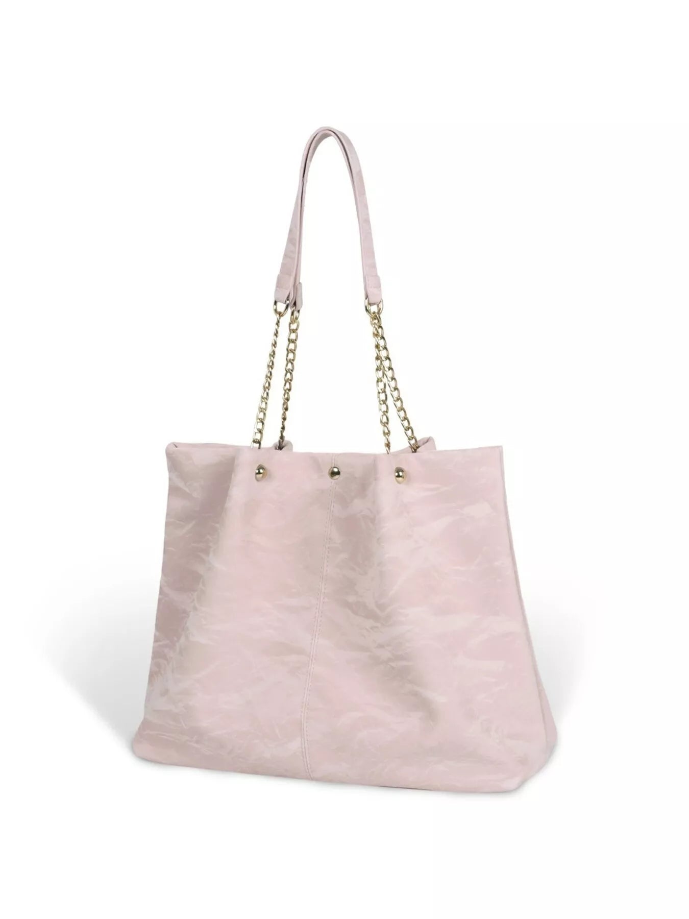 Chain-Accented Tote Bag