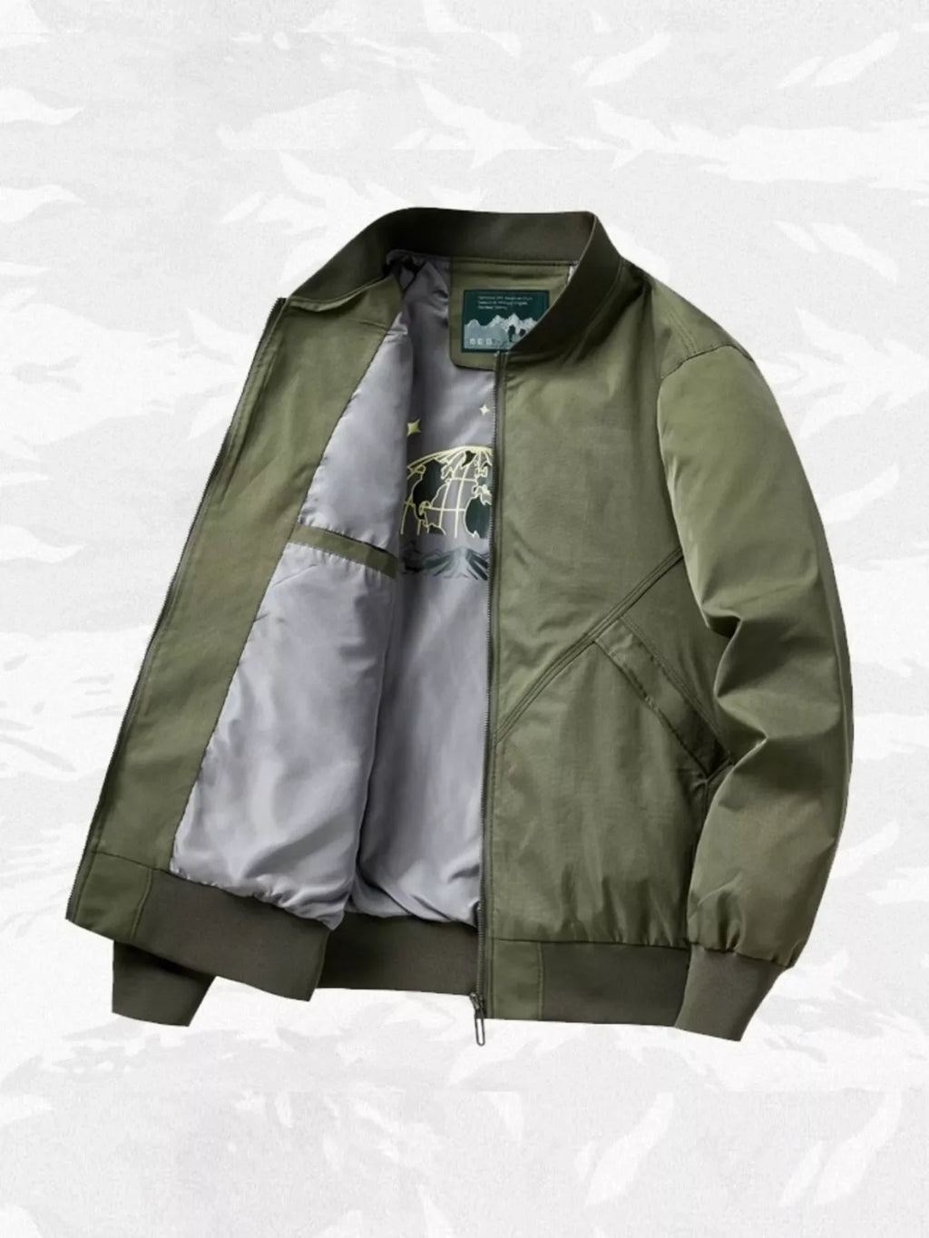 Men's Plus Size Zip Up Long Sleeve Jacket