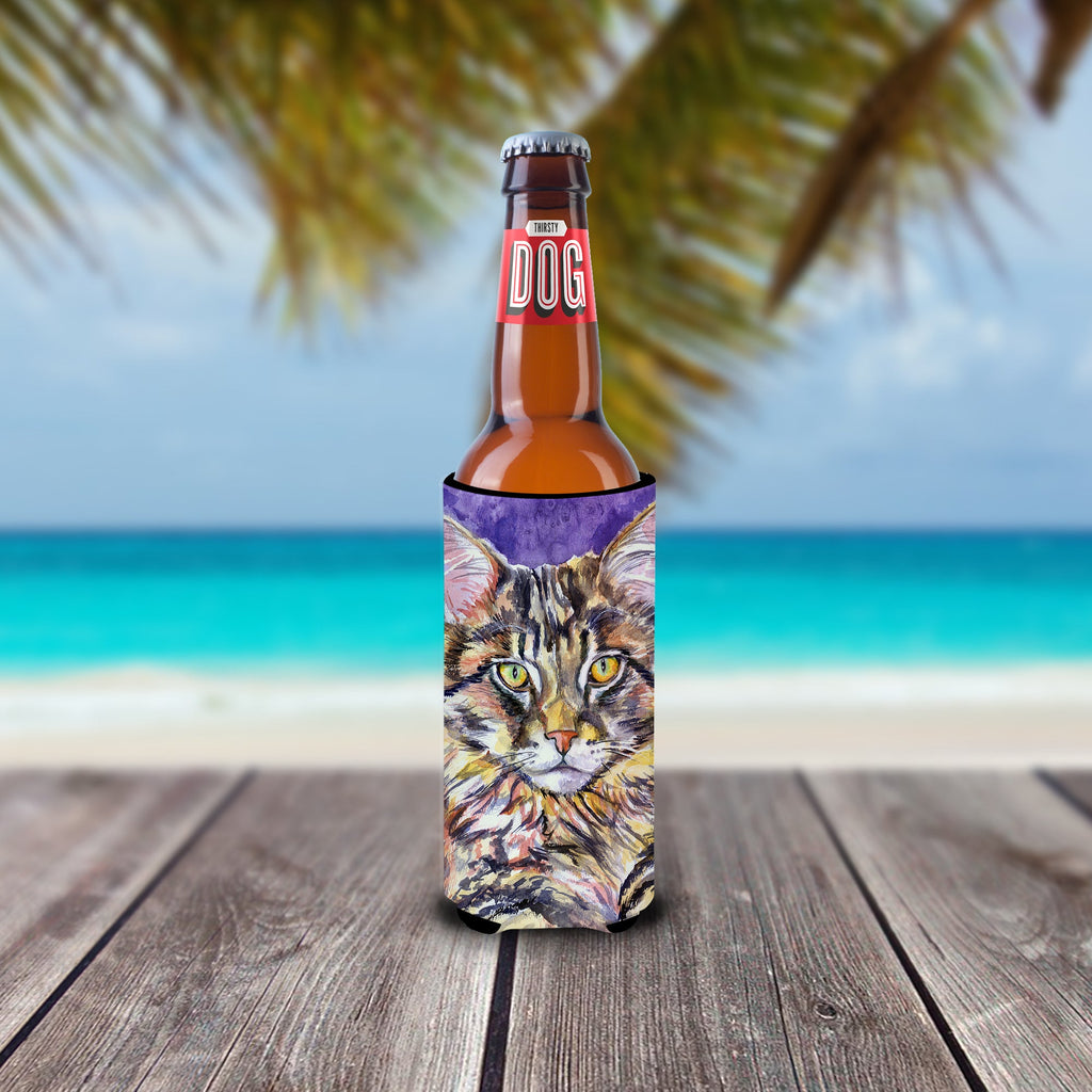 Maine Coon Sassy Slim Can Hugger , Insulated Foam Hugger for 12 oz Slim Cans, Beer Bottles & Water Bottles, Printed in USA