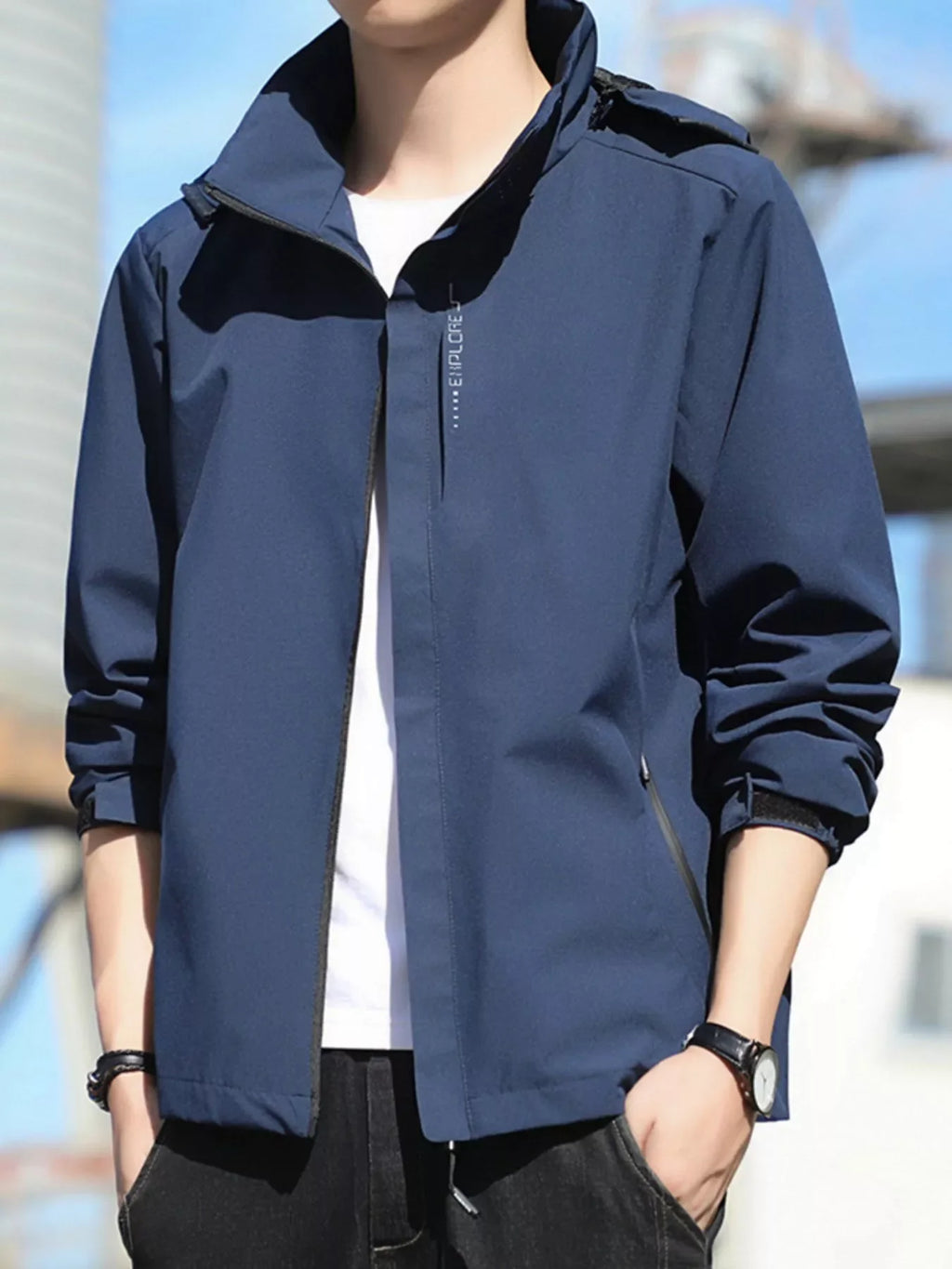 Men's Plus Size Casual Windproof Hooded Jacket
