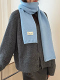 Solid Color Knitted Winter Scarf