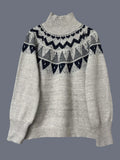 Nordic Pattern High Neck Sweater